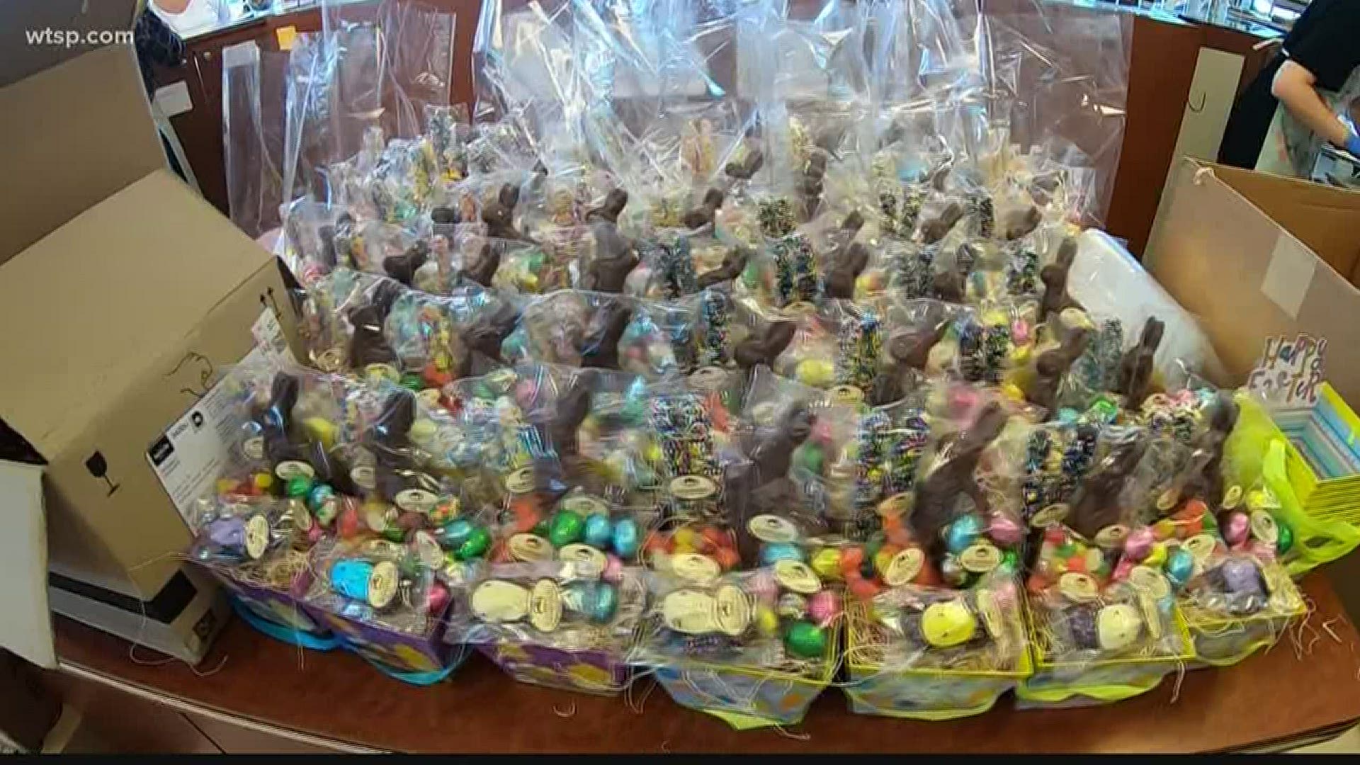 The workers at Schakolad Chocolate Factory are creating Easter baskets to bring joy to kids this weekend.