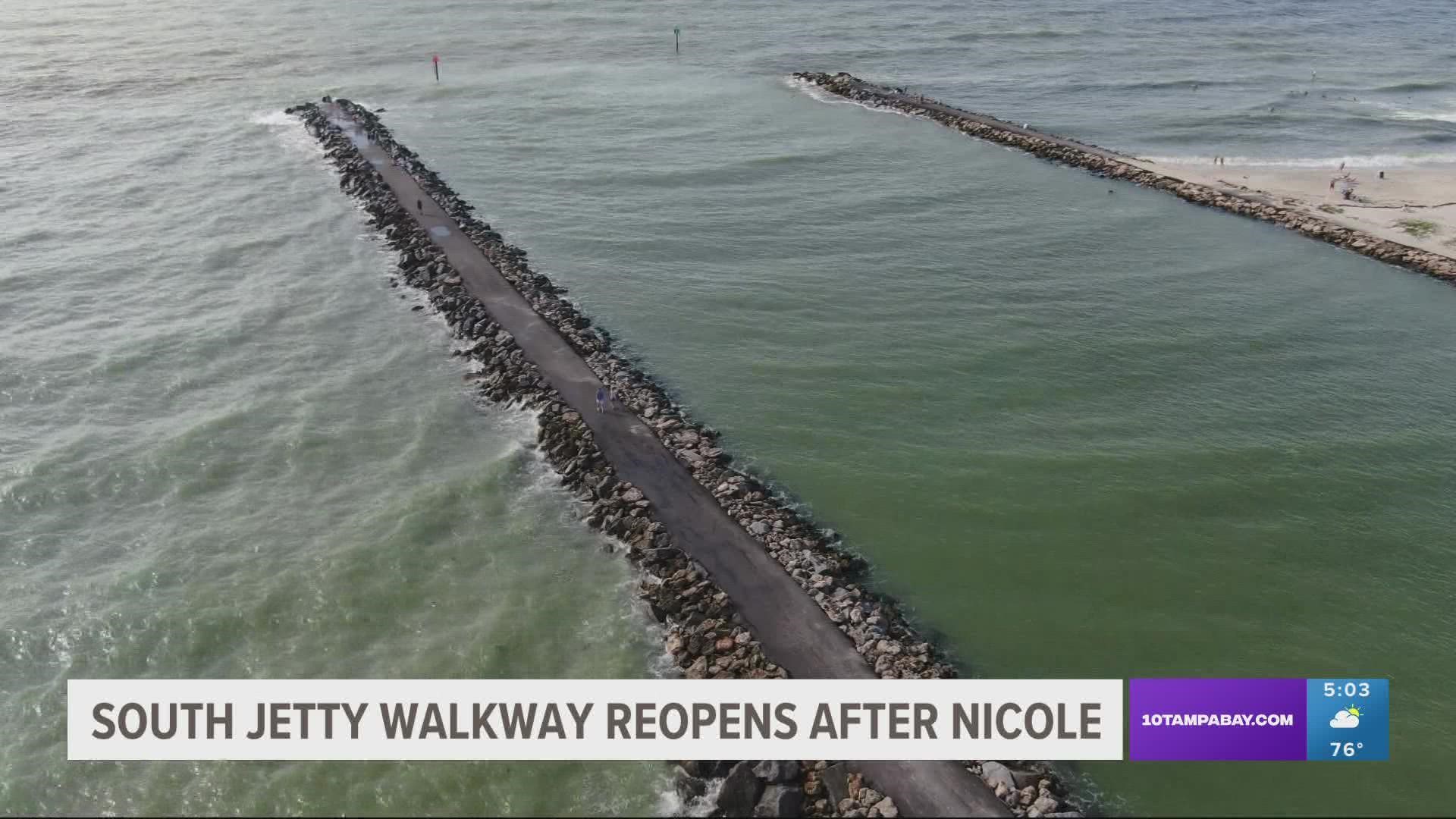 The South Jetty walkway and Humphries Park are back open to the public.