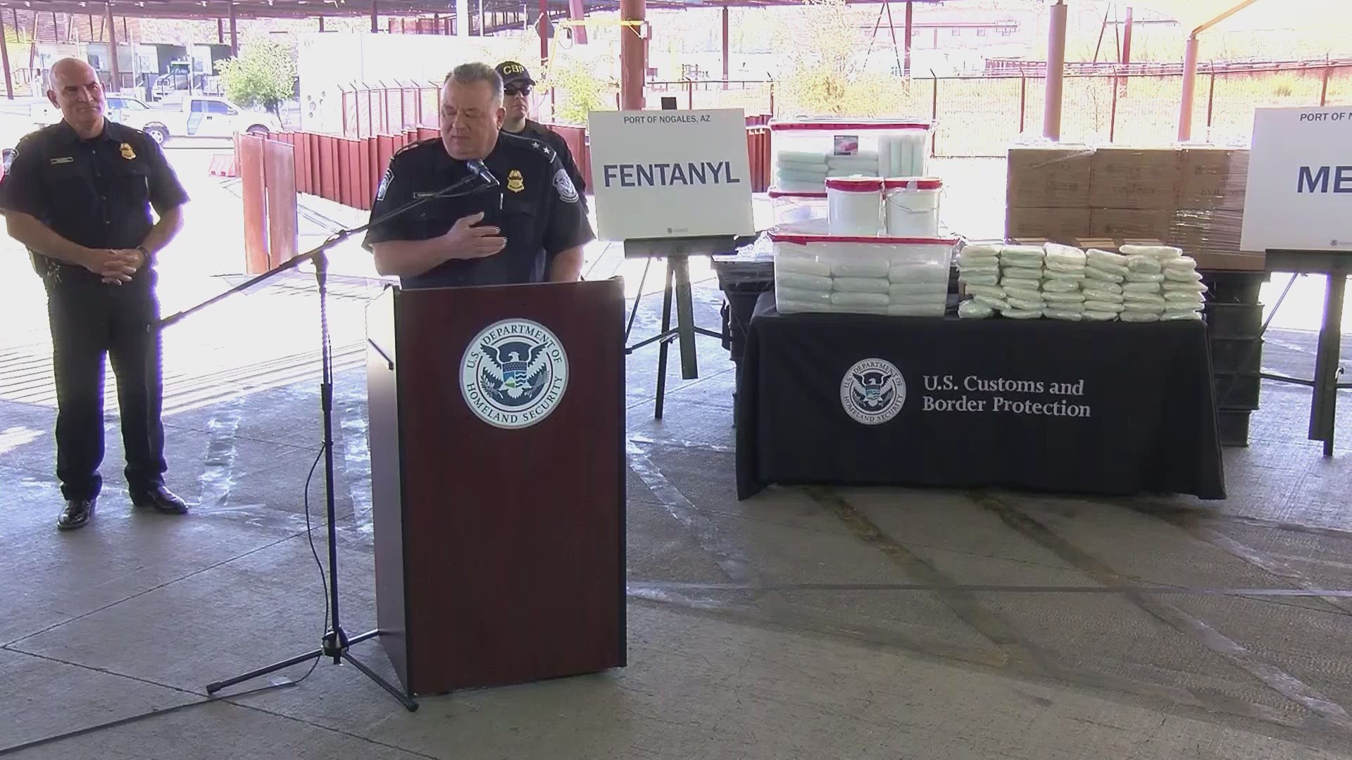 The Nogales CBP Port Director Michael Humphries said Thursday that the drug was seized Saturday from a tractor-trailer carrying produce from Mexico after it was stopped for inspection at the border crossing.