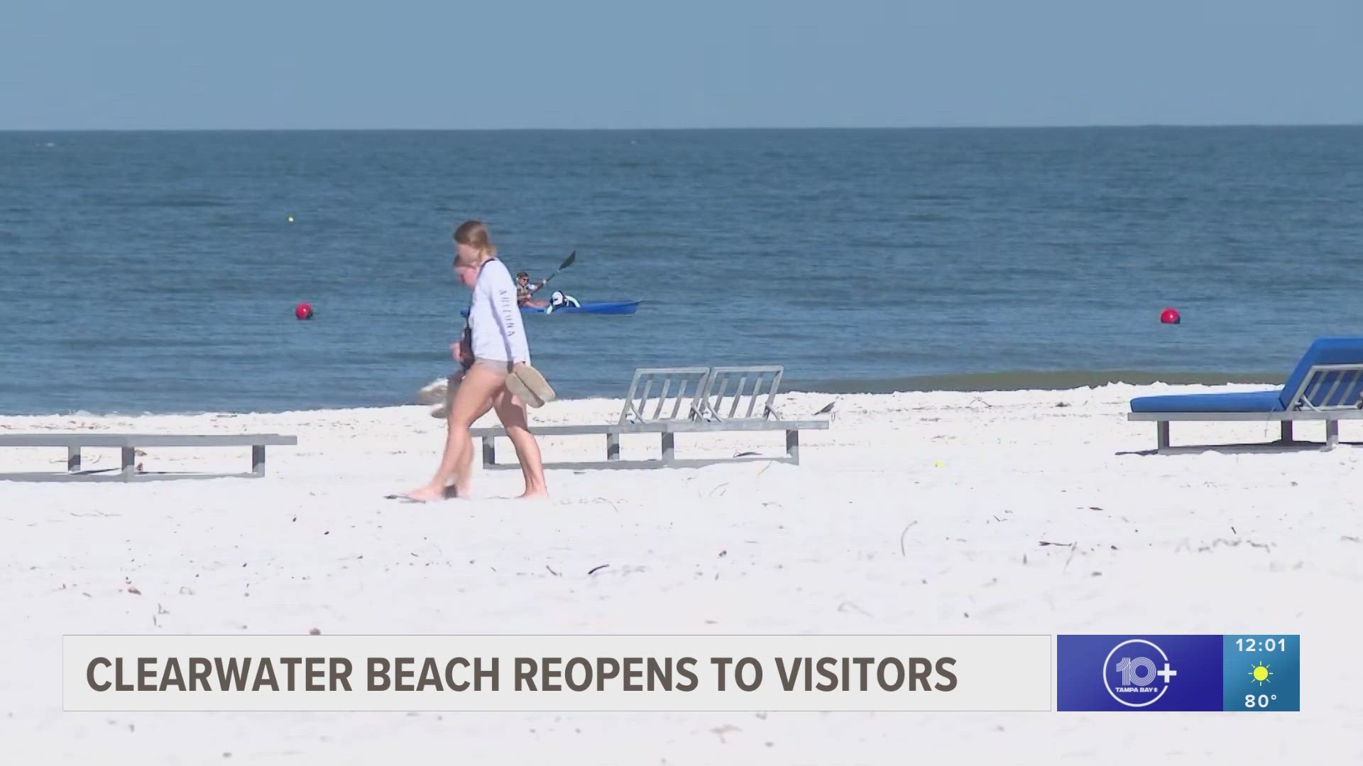 The beach is open but restoration is still ongoing as the community recovers from back-to-back hurricanes.