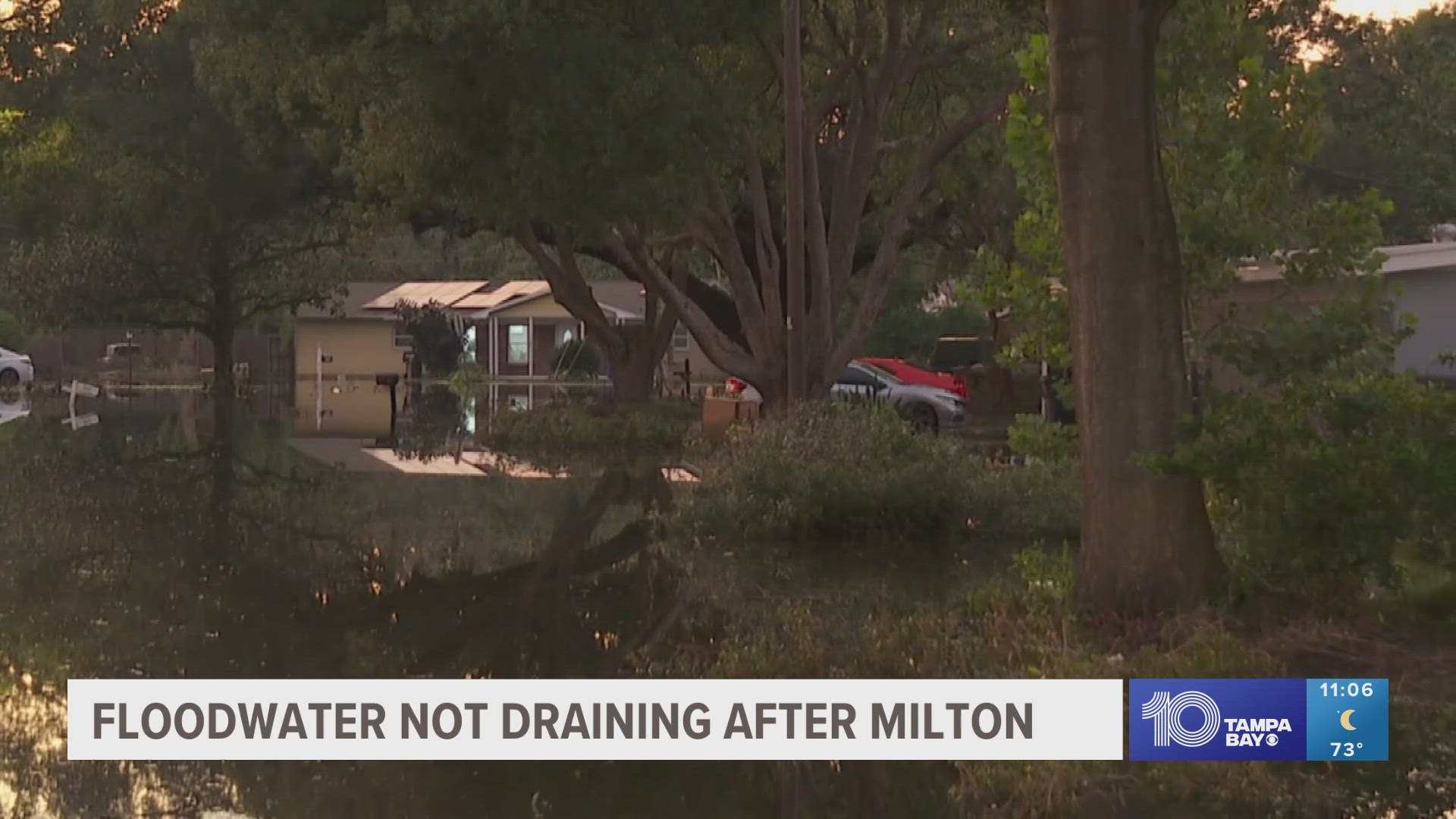 A Brandon neighborhood is under nearly four feet of water with no sign of relief.