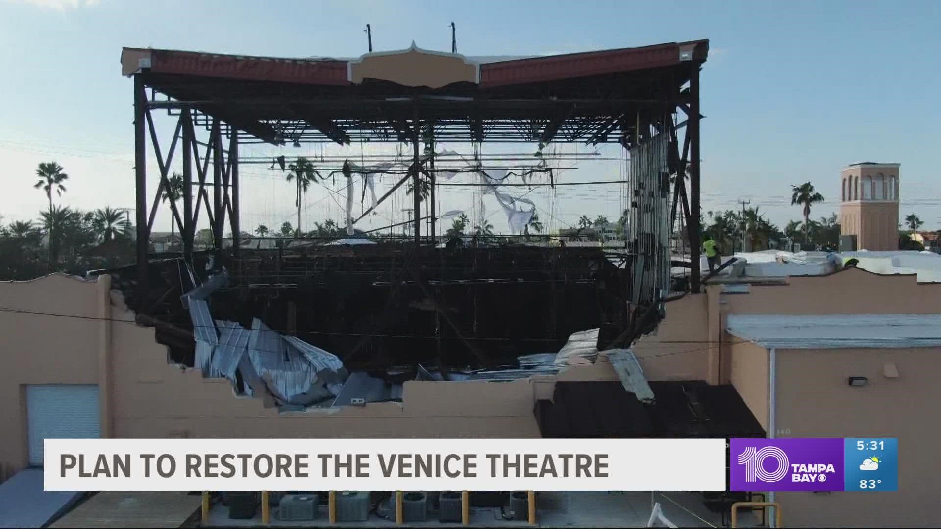 Crews have already built a new stage and painted it black.