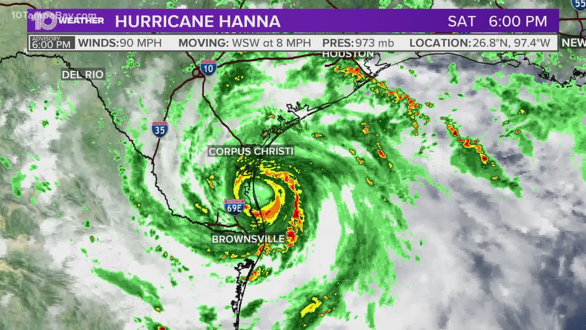The first hurricane of the 2020 Atlantic season, Hurricane Hanna made landfall on Padre Island Saturday evening.