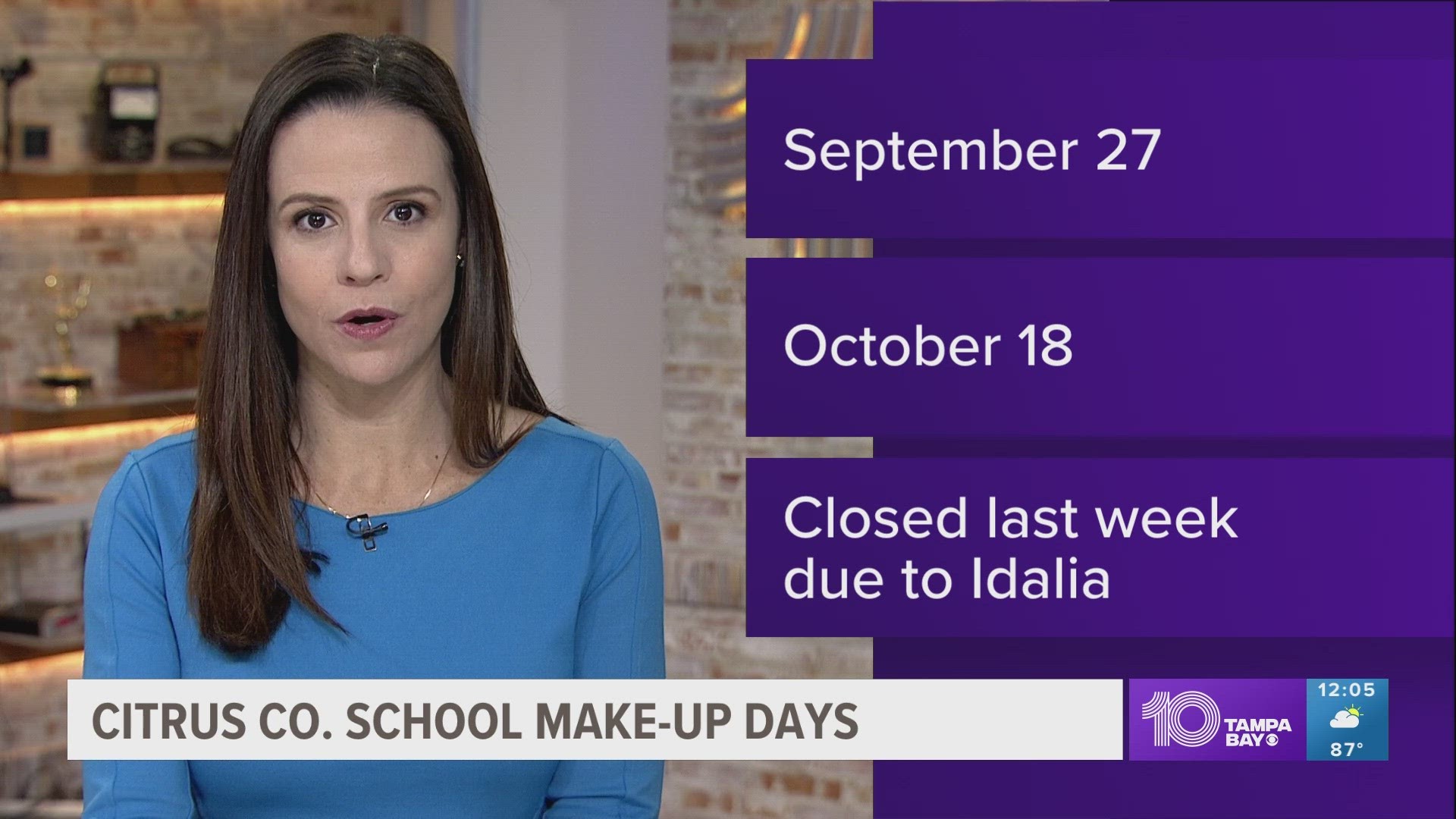 The district says these makeup days will allow them to "regain some of the instructional time lost during the hurricane."