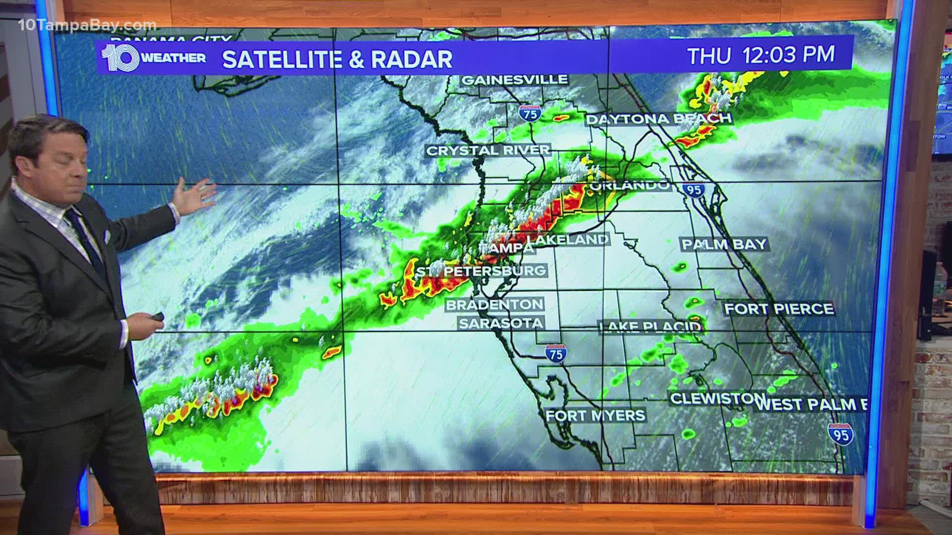 One tornado warning has already been issued. Get live radar and urgent weather alerts in the free 10 Tampa Bay app.