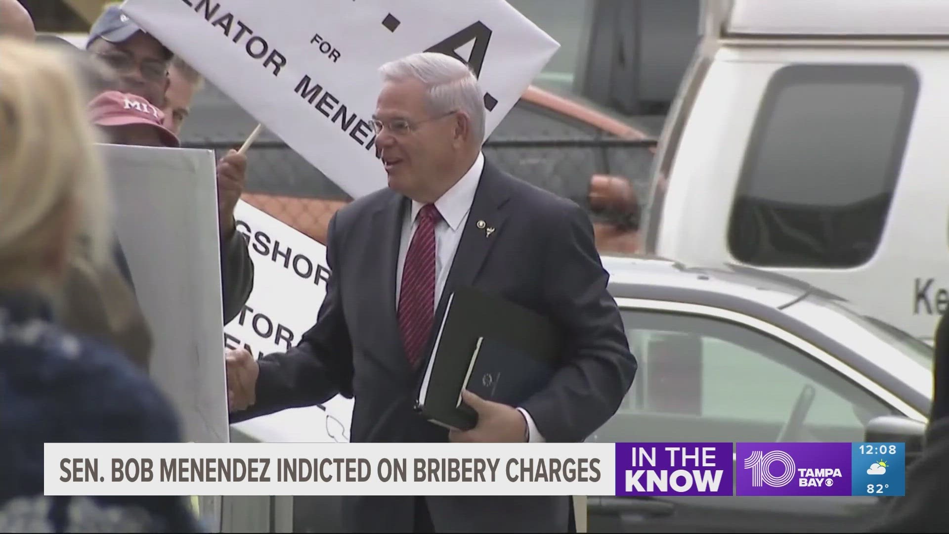 U.S. Sen. Bob Menendez of New Jersey and his wife were indicted Friday on charges that they took bribes of cash.