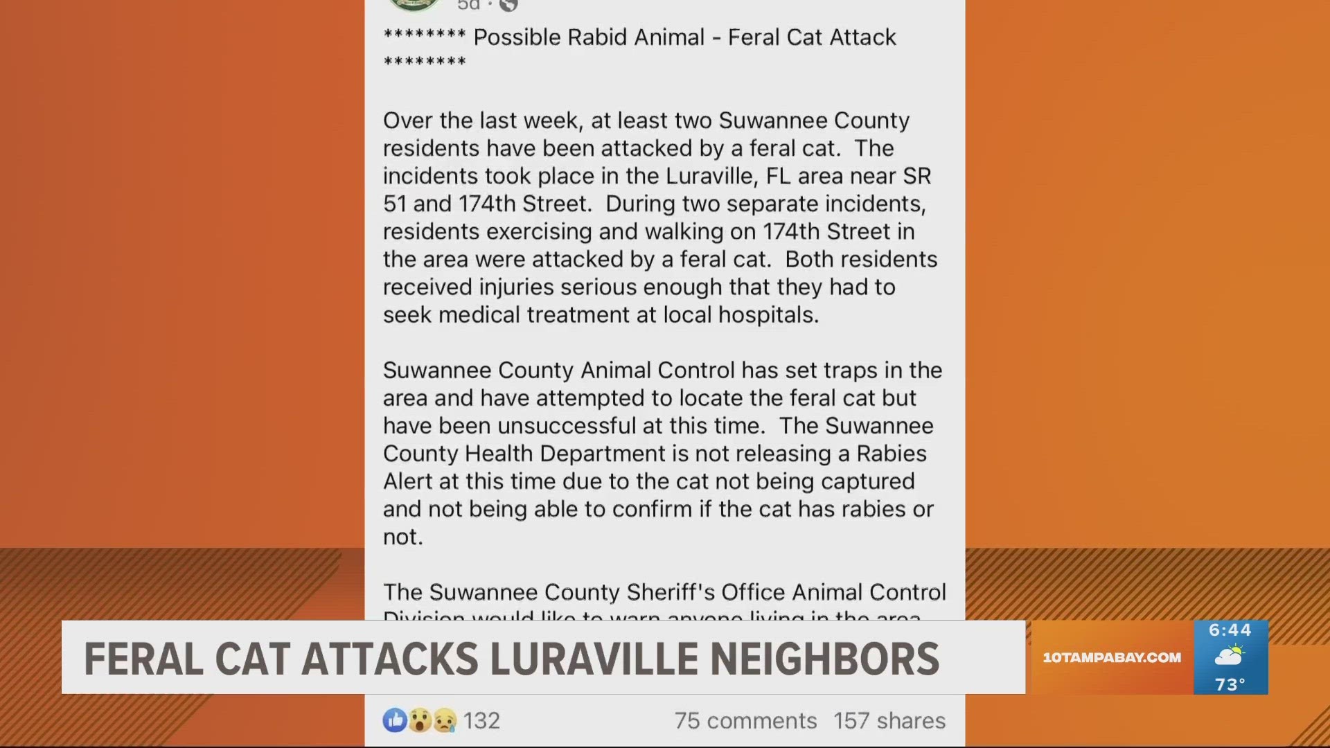 According to deputies, the two separate incidents happened when the residents were exercising and walking in the area of Luraville.