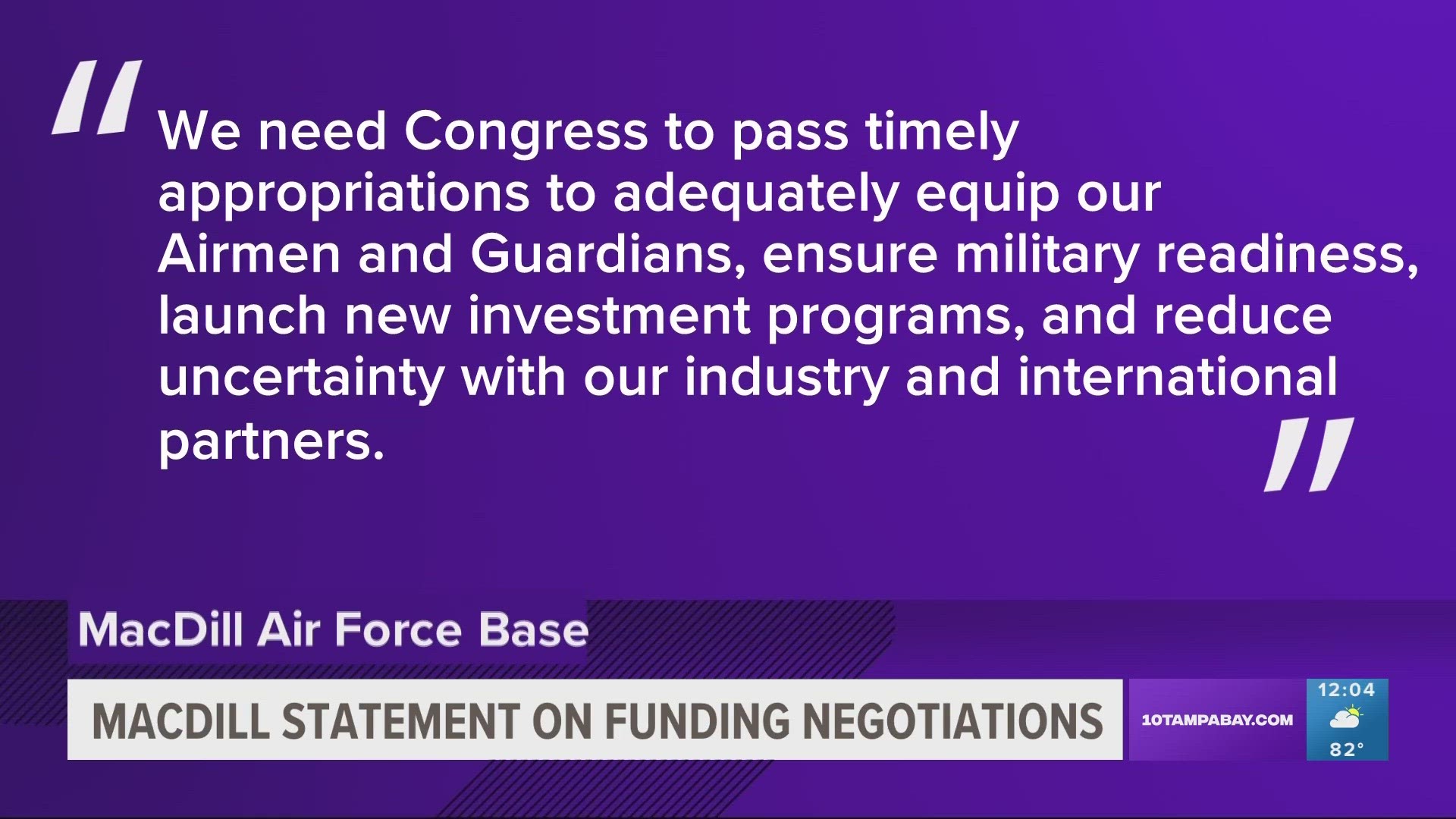 Military leaders say temporary measures won't be enough to ensure continued operations run smoothly.