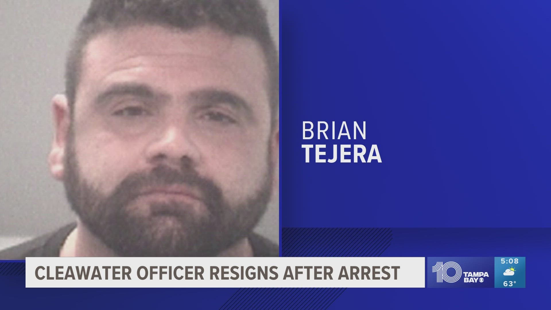 Brian Tejera was put on administrative leave following his arrest, the department said.