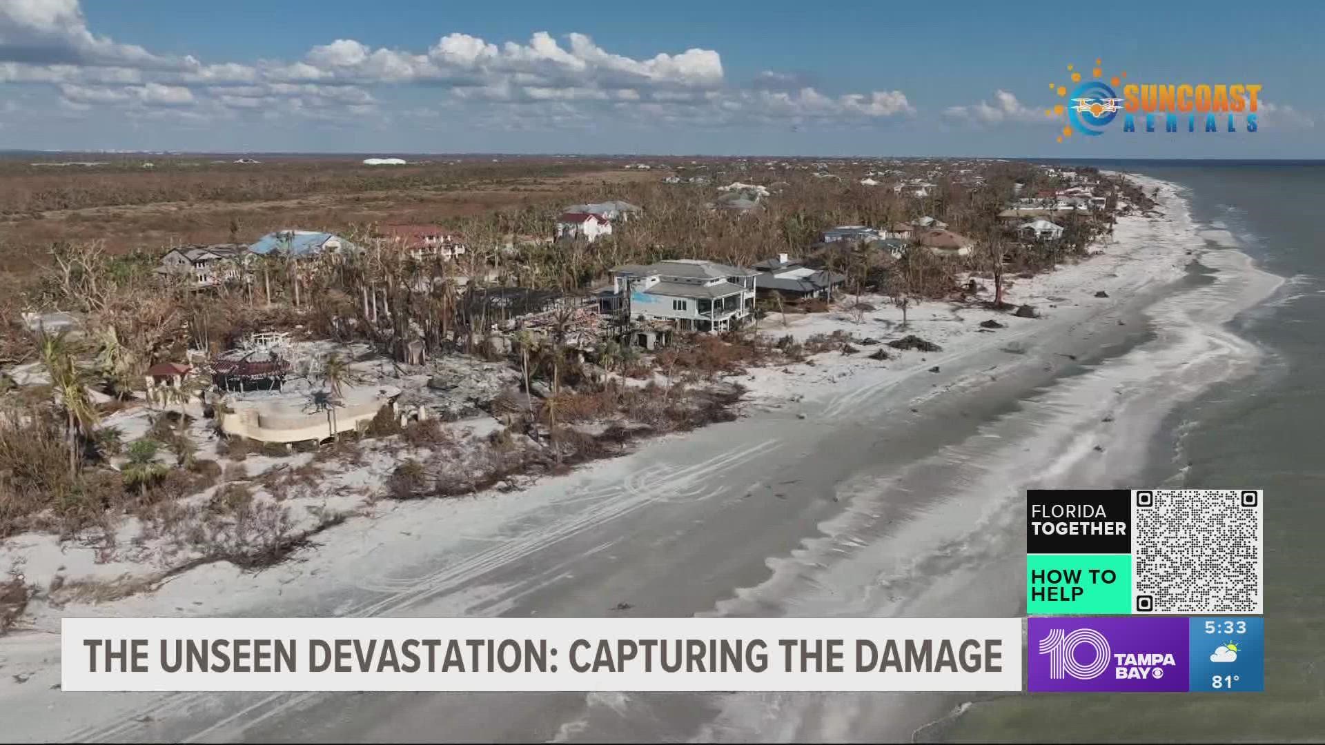 Drone pilot shows homeowners extent of damage on Sanibel Island 