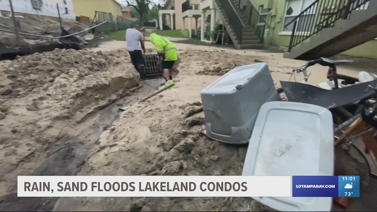 Rain and sand flood Lakeland condos