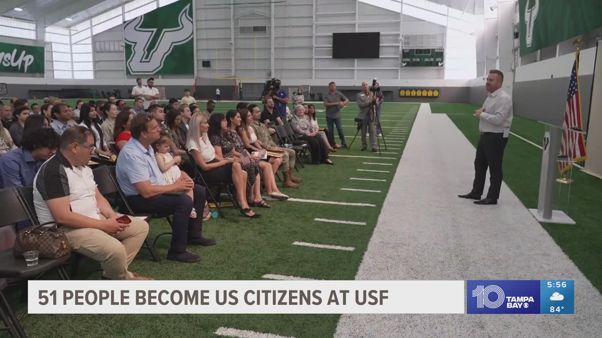 USF Head Football Coach Alex Golesh shares with 10 Tampa Bay photojournalist Angela Clooney how the ceremony holds a special place in his heart.