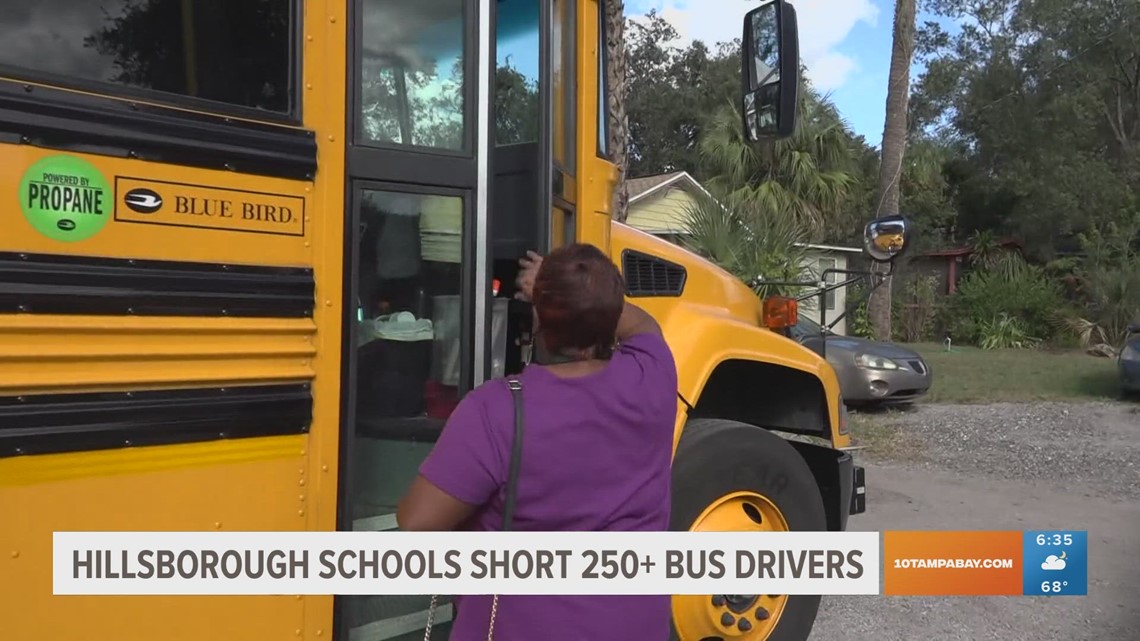 Hillsborough Schools still short of bus drivers. Needs over 250.