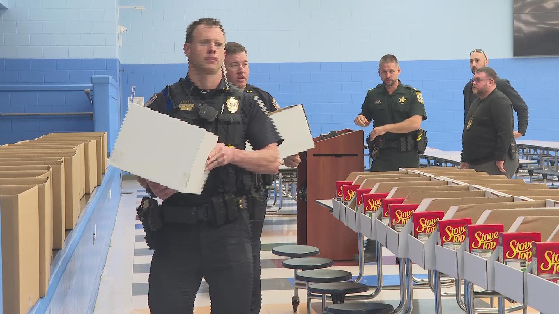 Deputies packed boxes filled with other food items and distributed them to senior citizens across the area.