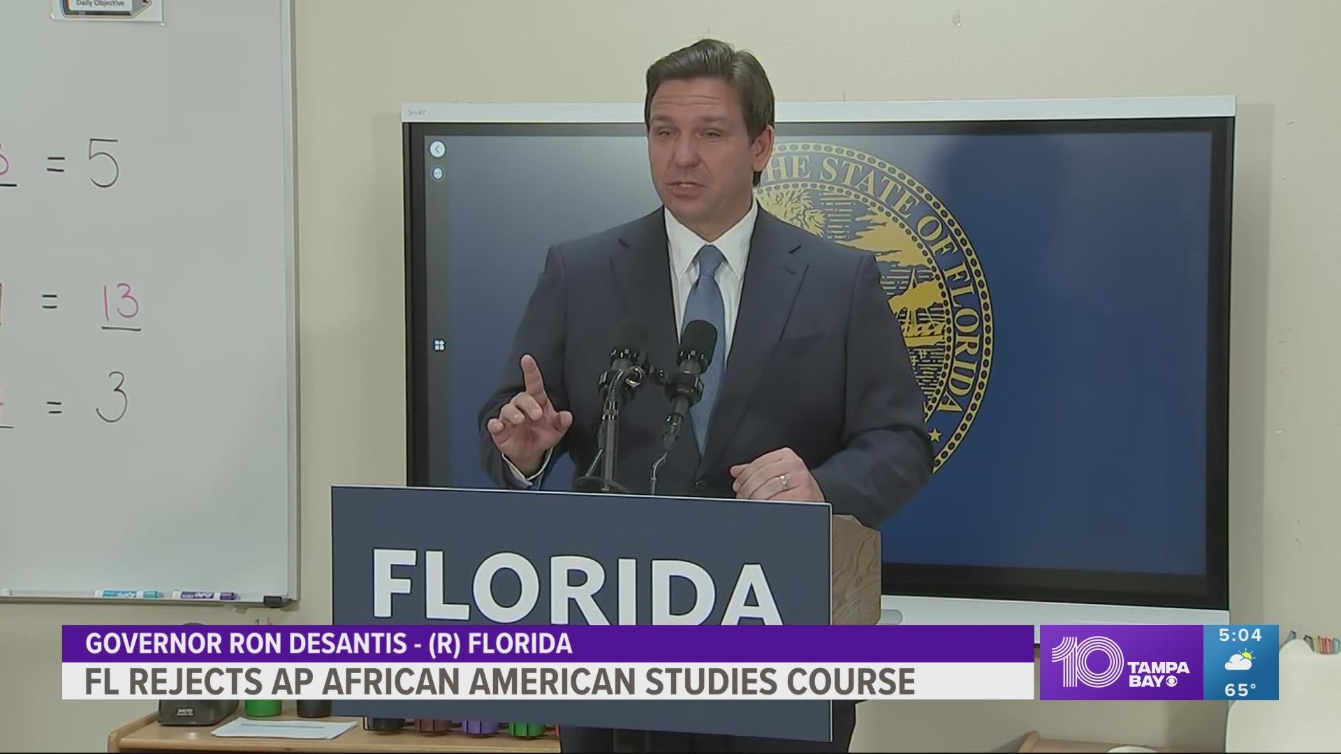 "We want education, not indoctrination," DeSantis said Monday at a Jacksonville school. He said the AP class is using Black history to "shoehorn in queer theory."