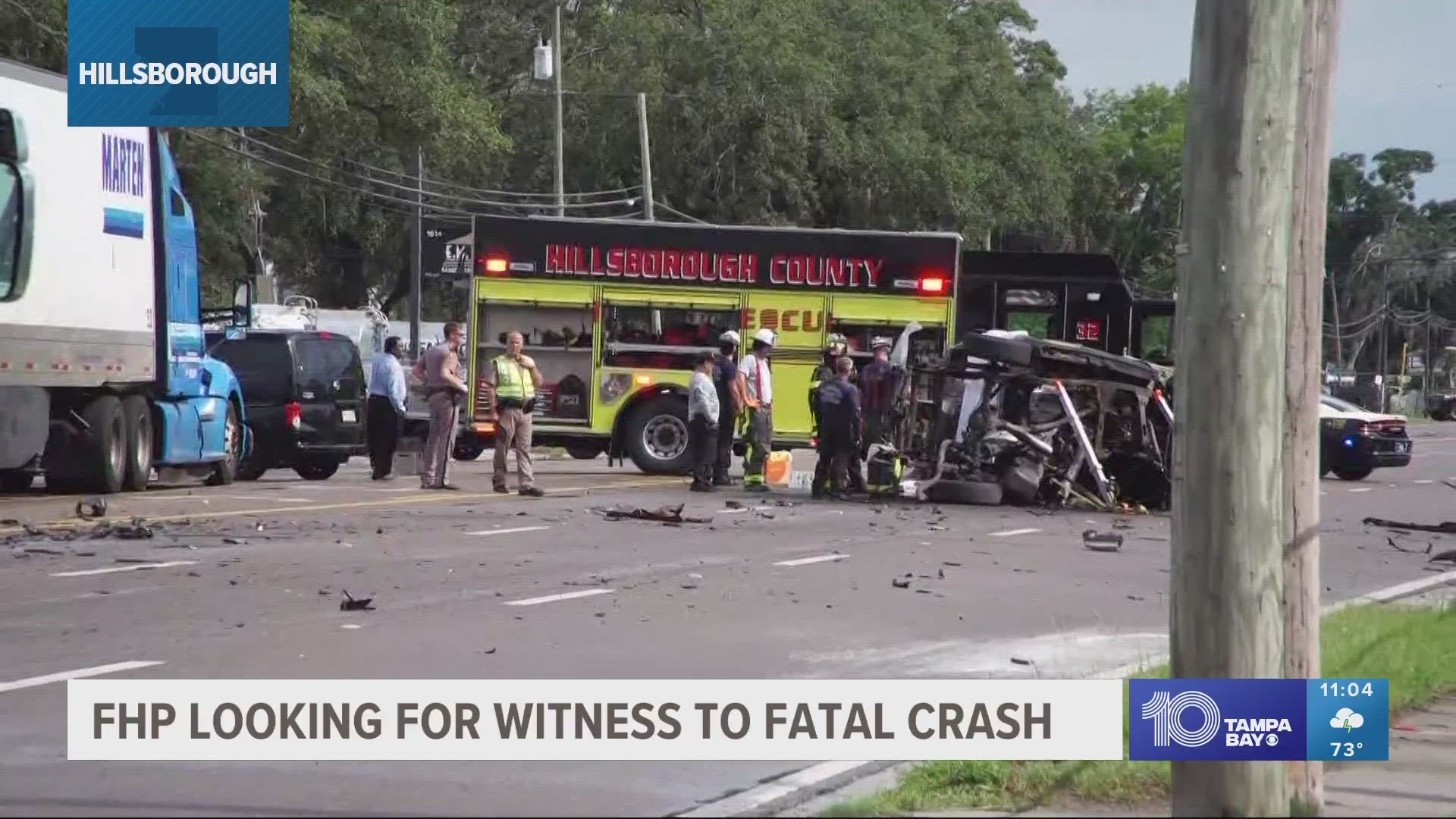 Fatal crash on US 41 in Tampaarea shuts down roadway