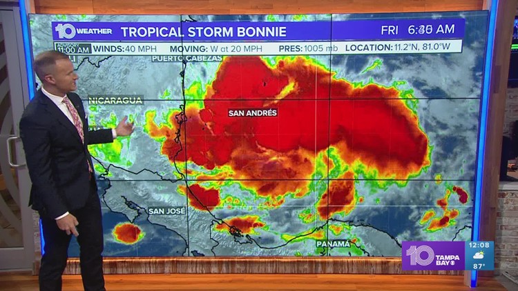 Tropical Storm Bonnie forms in the Atlantic