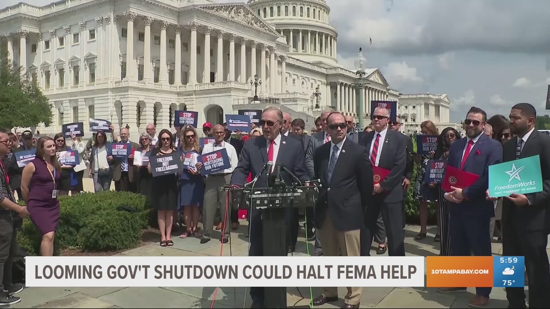 A spending standoff risks a government shutdown which could cause government agencies like FEMA to run out of money.