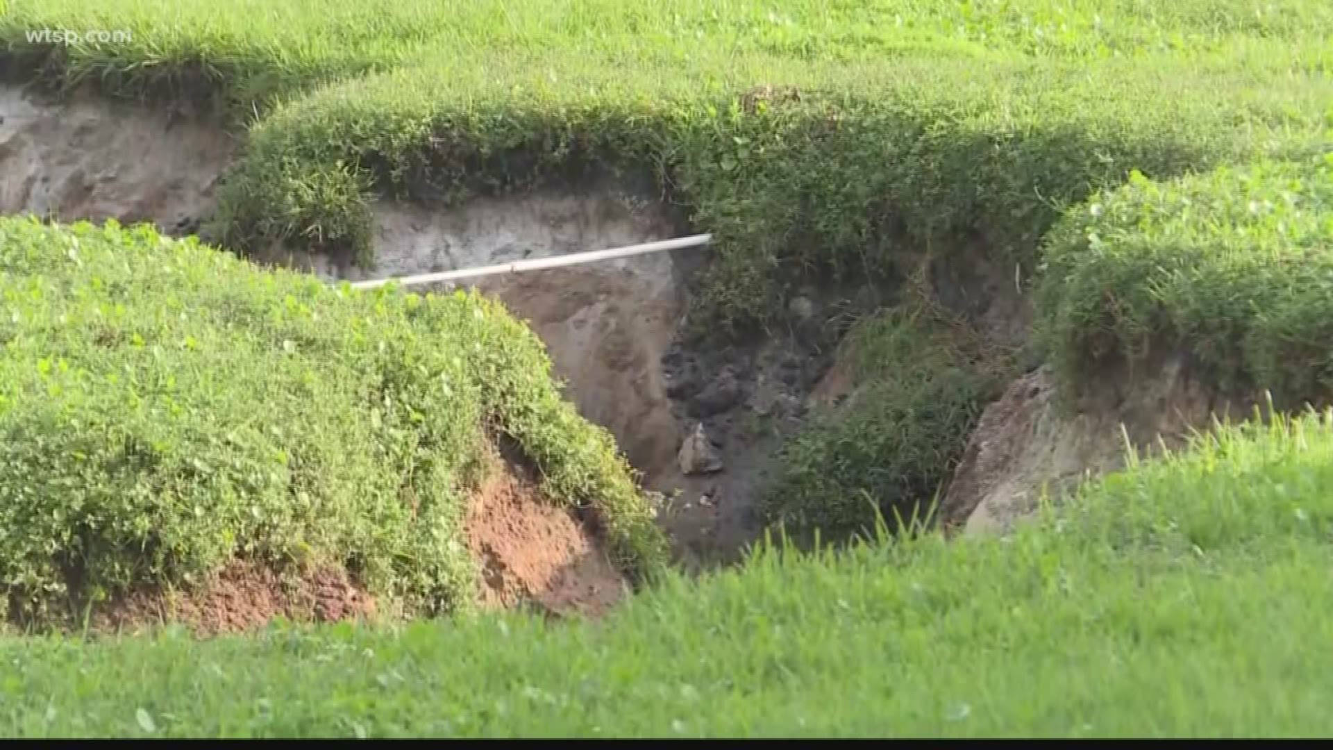 Could heavy rains be the cause behind more than a dozen holes that have opened recently in Pasco County? 

At least four additional holes have developed in a Pasco County neighborhood Tuesday, bringing the total number to 20.

Emergency Management says all the holes are active and showing slight signs of growth.