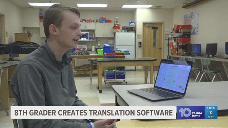 Florida 8th grader develops translation software to help Ukrainian students in class