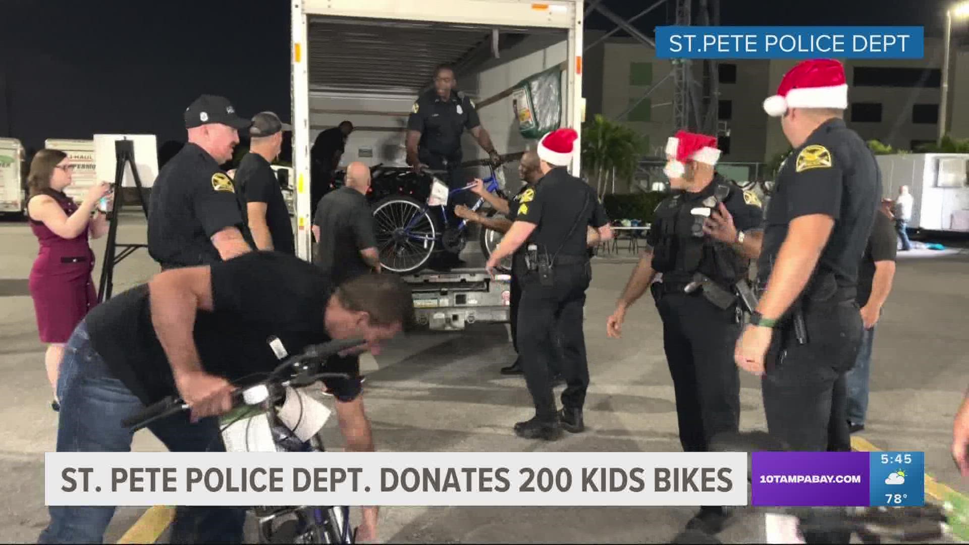 The tradition dates back to 2019 Alex DeJesus of St. Pete Fools Charities noticed an officer buying a bike for a teen at Walmart.
