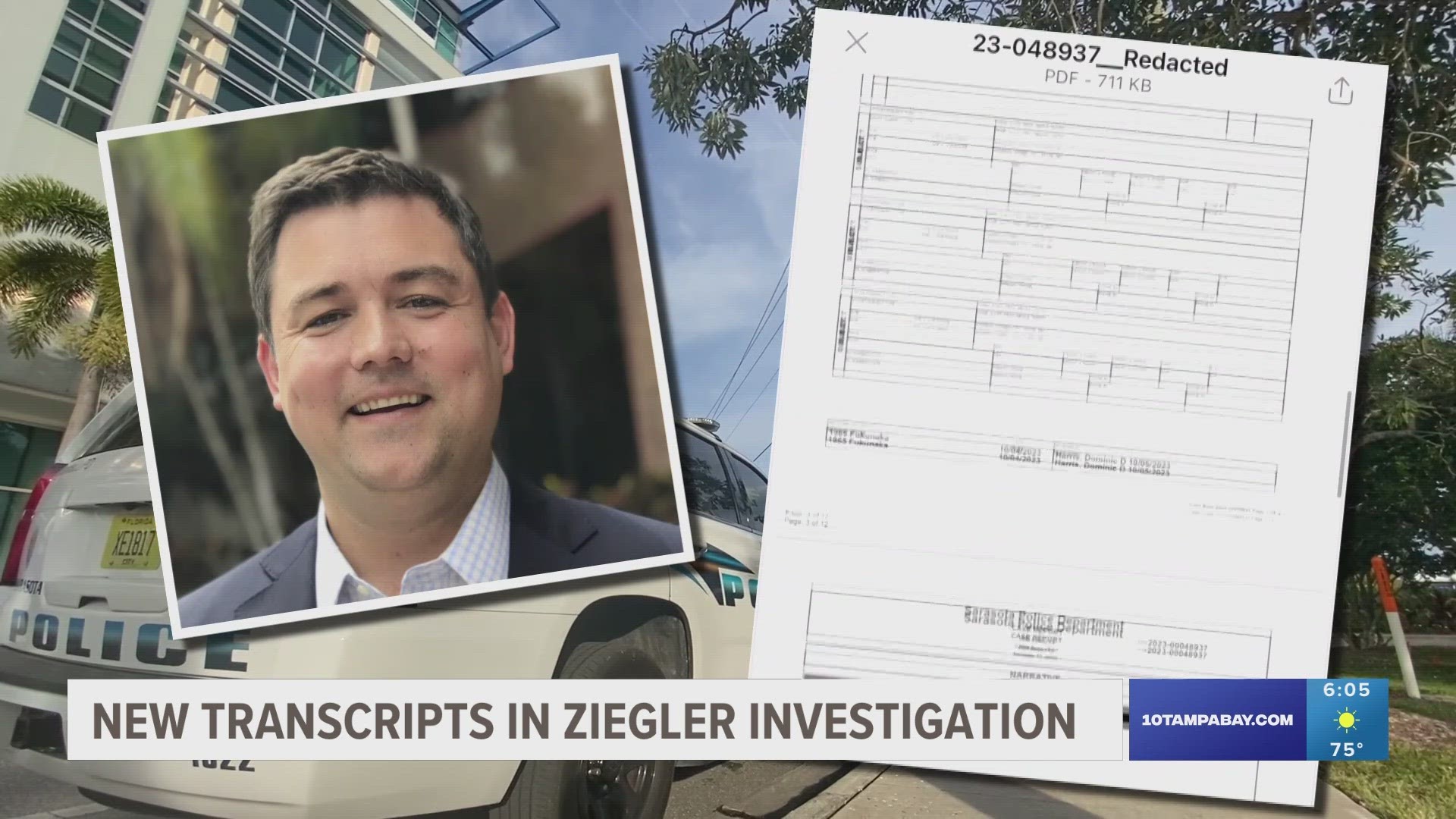 Sarasota police released several redacted documents and transcripts of 10 interviews and conversations with Ziegler and the woman who accused him of rape in October.