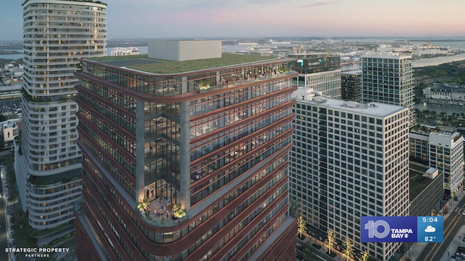 Newly released renderings reveal developers' 'vision' for the future of the area in Downtown Tampa as a center for business and entertainment.