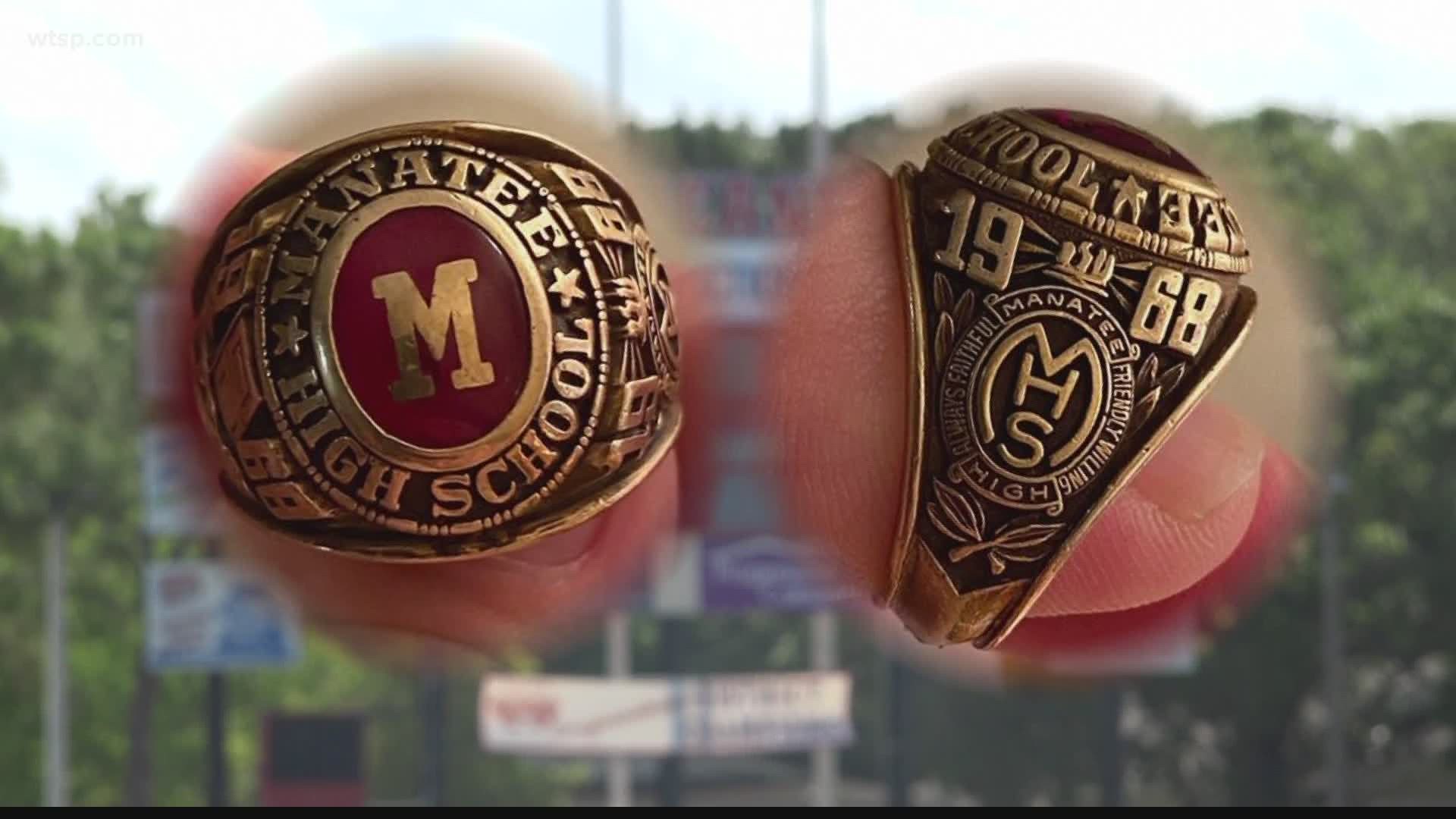 Allan Ackles' was reunited with the ring that was taken from his football locker in 1968. It was found by a man who also happened to lose his class ring in 1965.