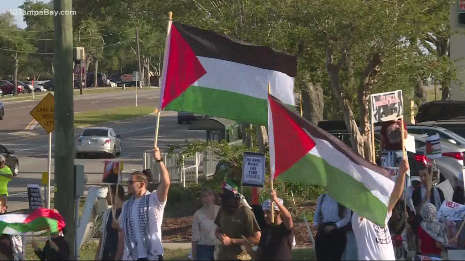 Supporters of Palestine say they are organizing to raise awareness of what's happening in the Middle East.