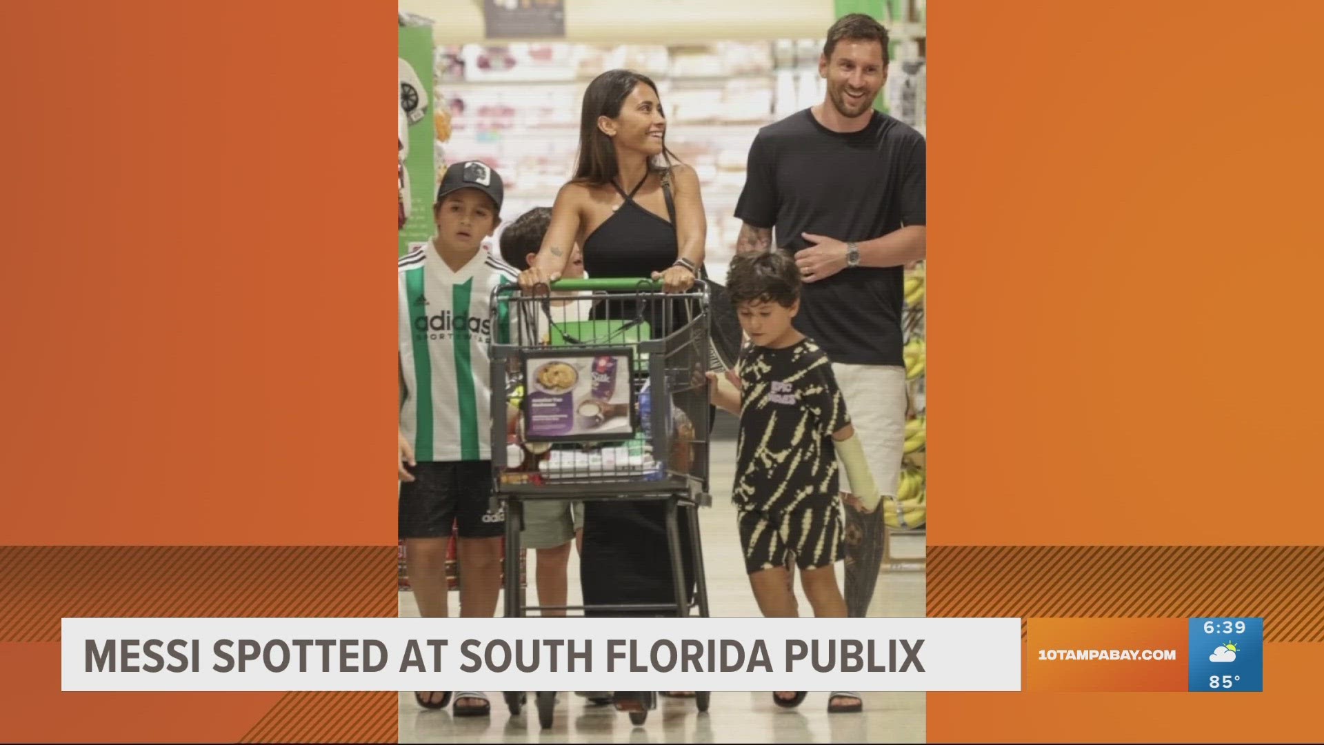 Just before his debut with Inter Miami, sports star Lionel Messi was seen at a local Publix shopping for groceries.