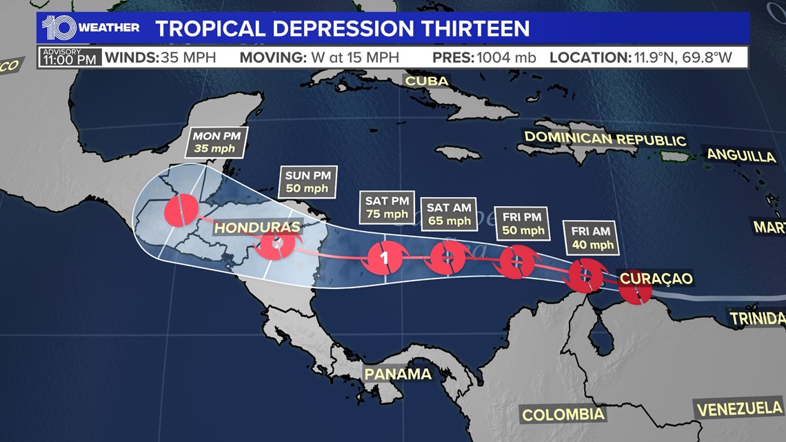Tropical Depression Thirteen develops near the ABC islands - Vimarsana News