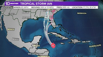 LIVE: Track Tropical Storm Ian using spaghetti models, forecast cone, alerts