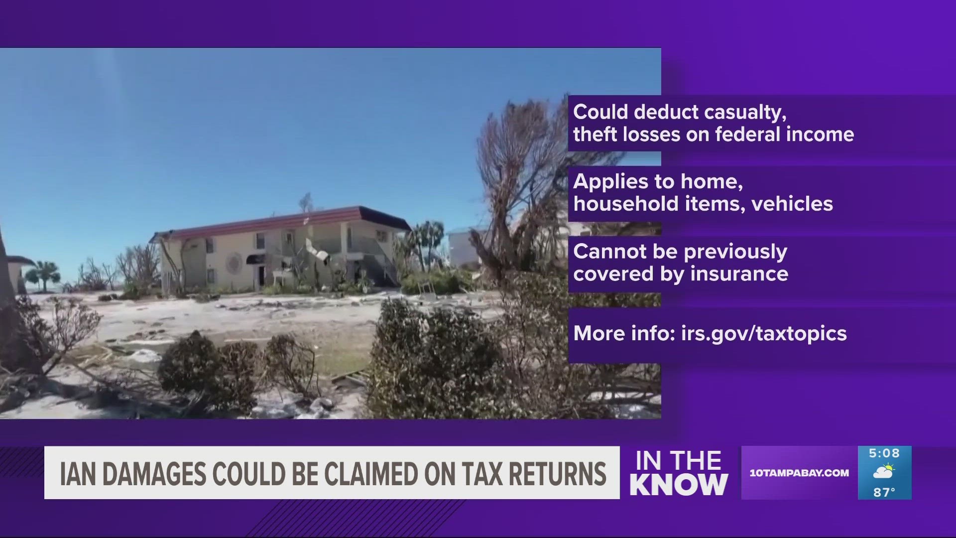 If you were affected by Hurricane Ian last year, you might be able to claim some of the loss on your taxes.
