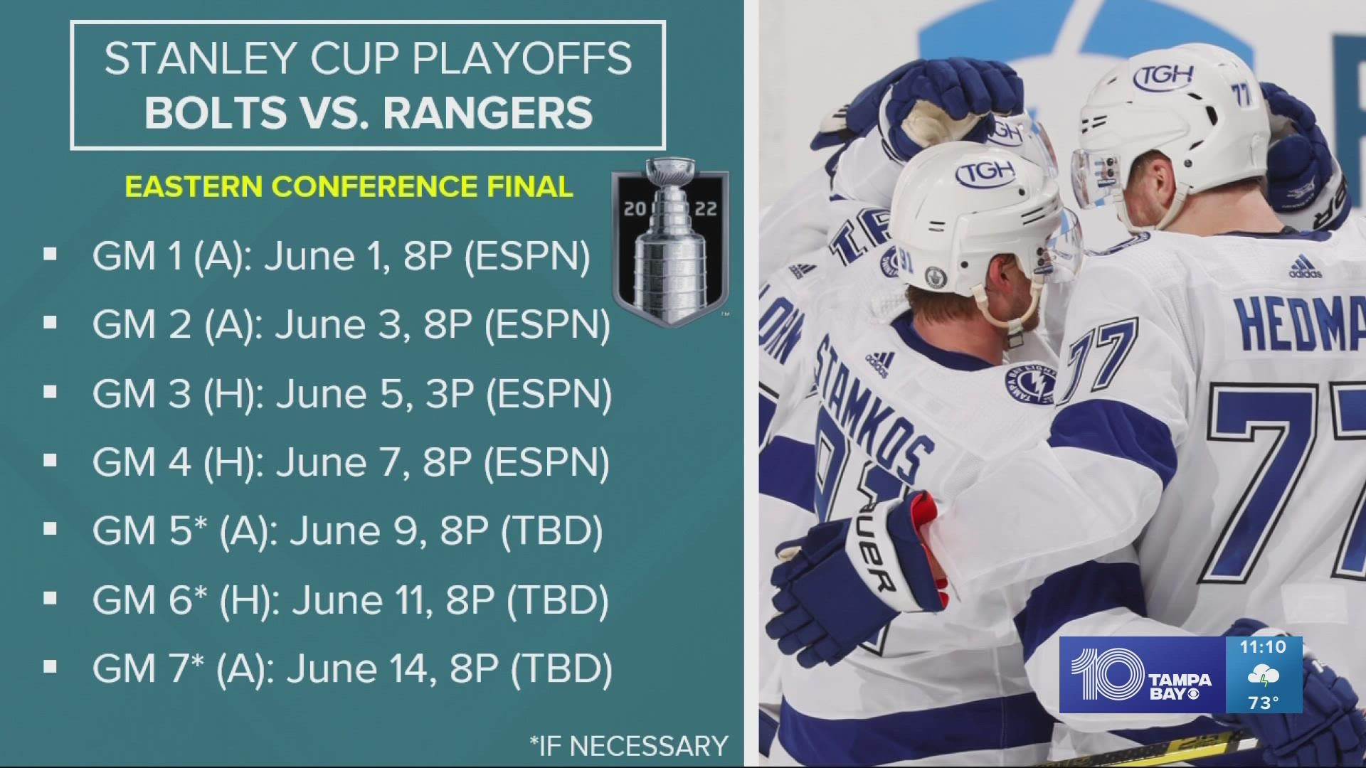 Tampa Bay Lightning's Eastern Conference Final schedule announced 