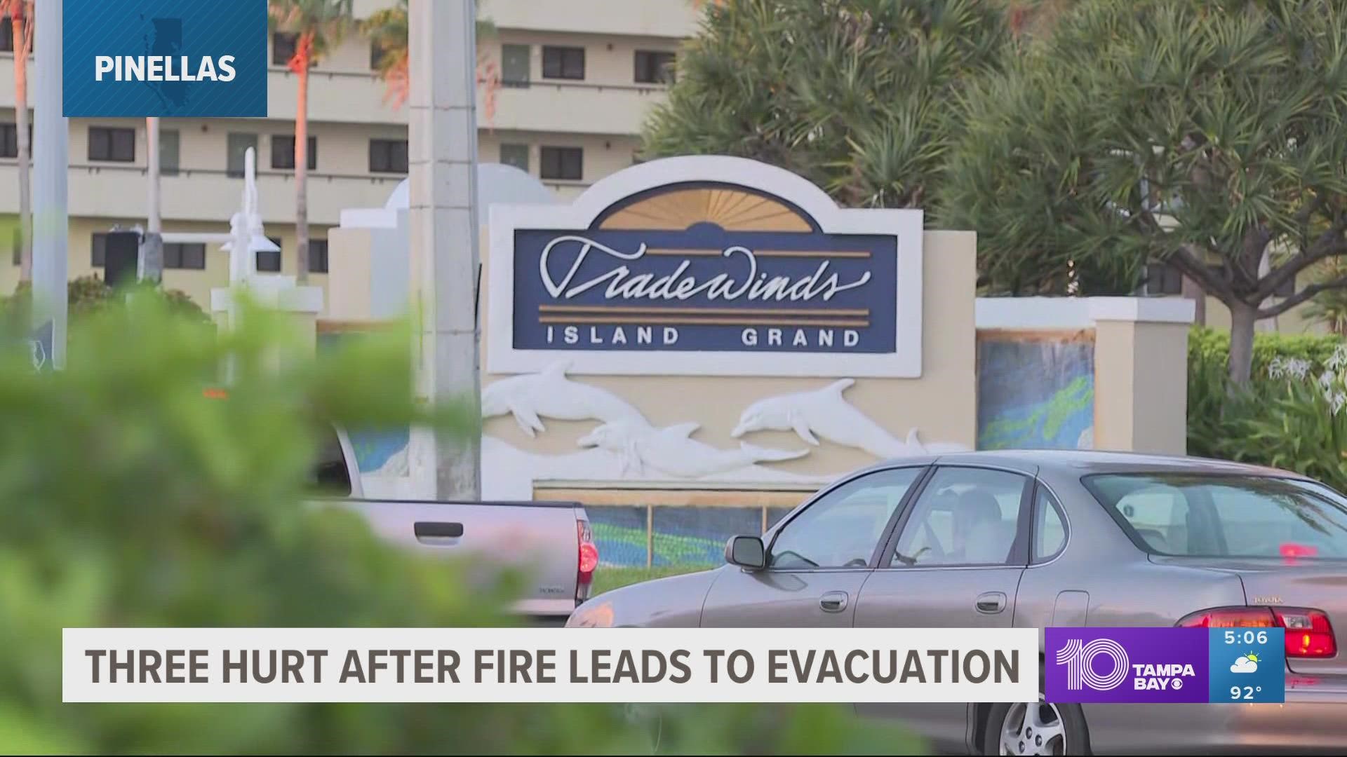 The fire began through an A/C unit, according to the resort's managing director.