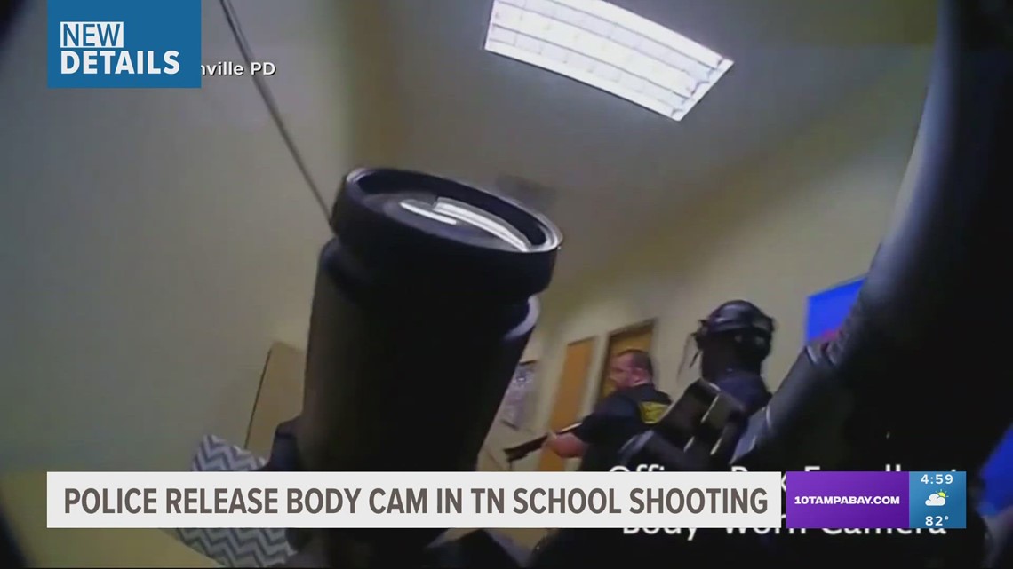 Nashville police release body cam video showing officers confronting school shooter