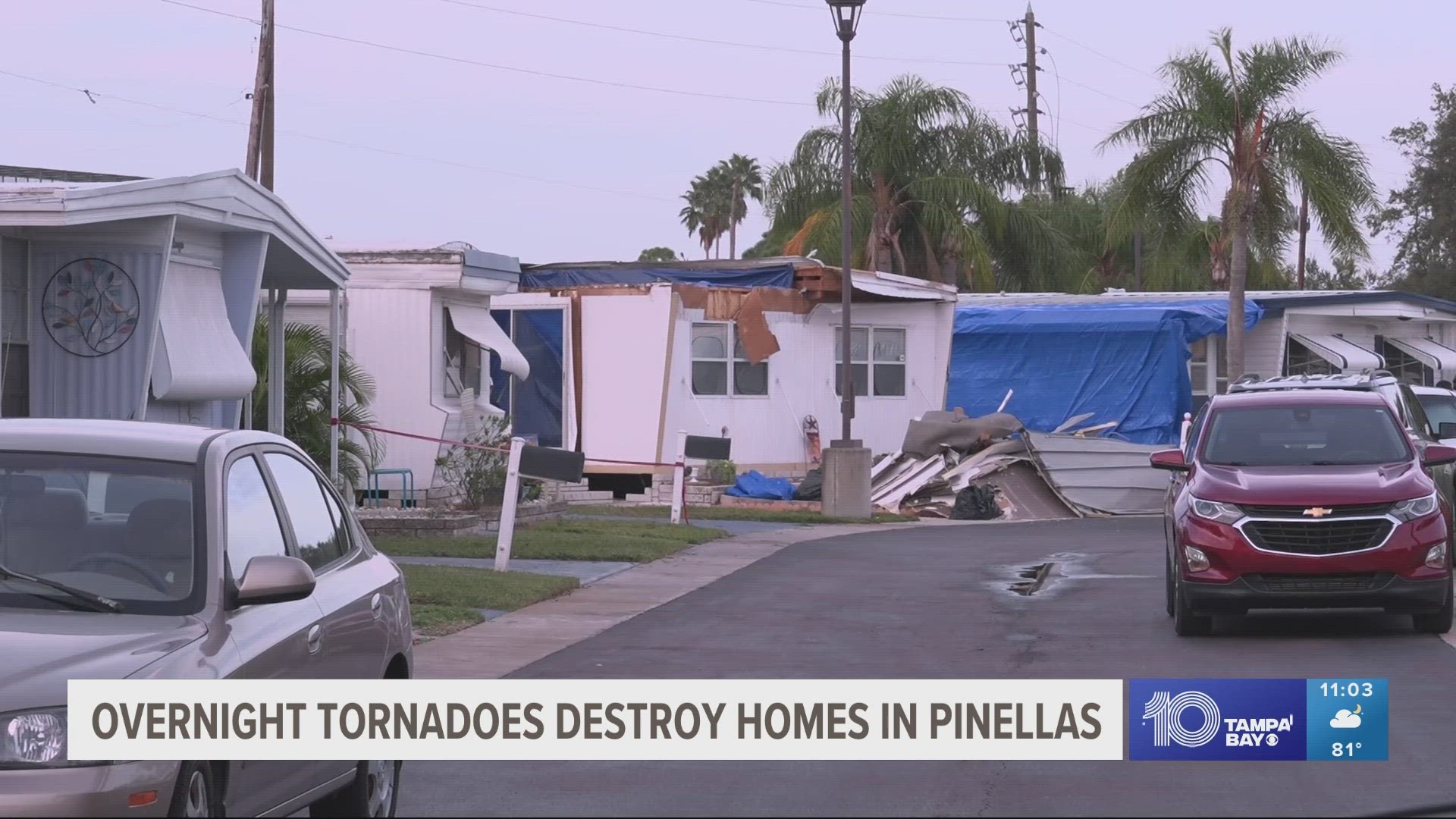 Neighbors in a Dunedin mobile home community say they feel lucky to be alive after the tornado ripped their roofs off and sent debris flying.