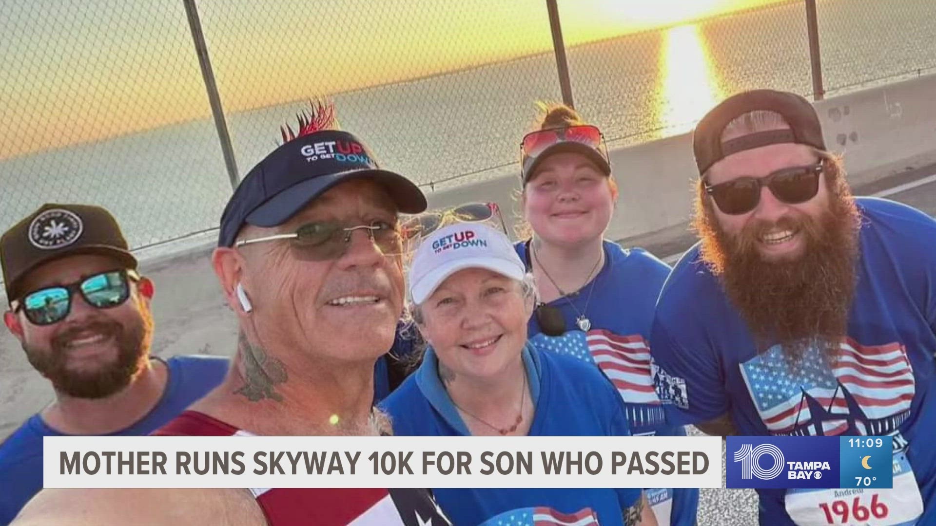 Last year, the family took a photo at the top of the bridge during the Skyway 10K. It was the last full family photo they ever took.
