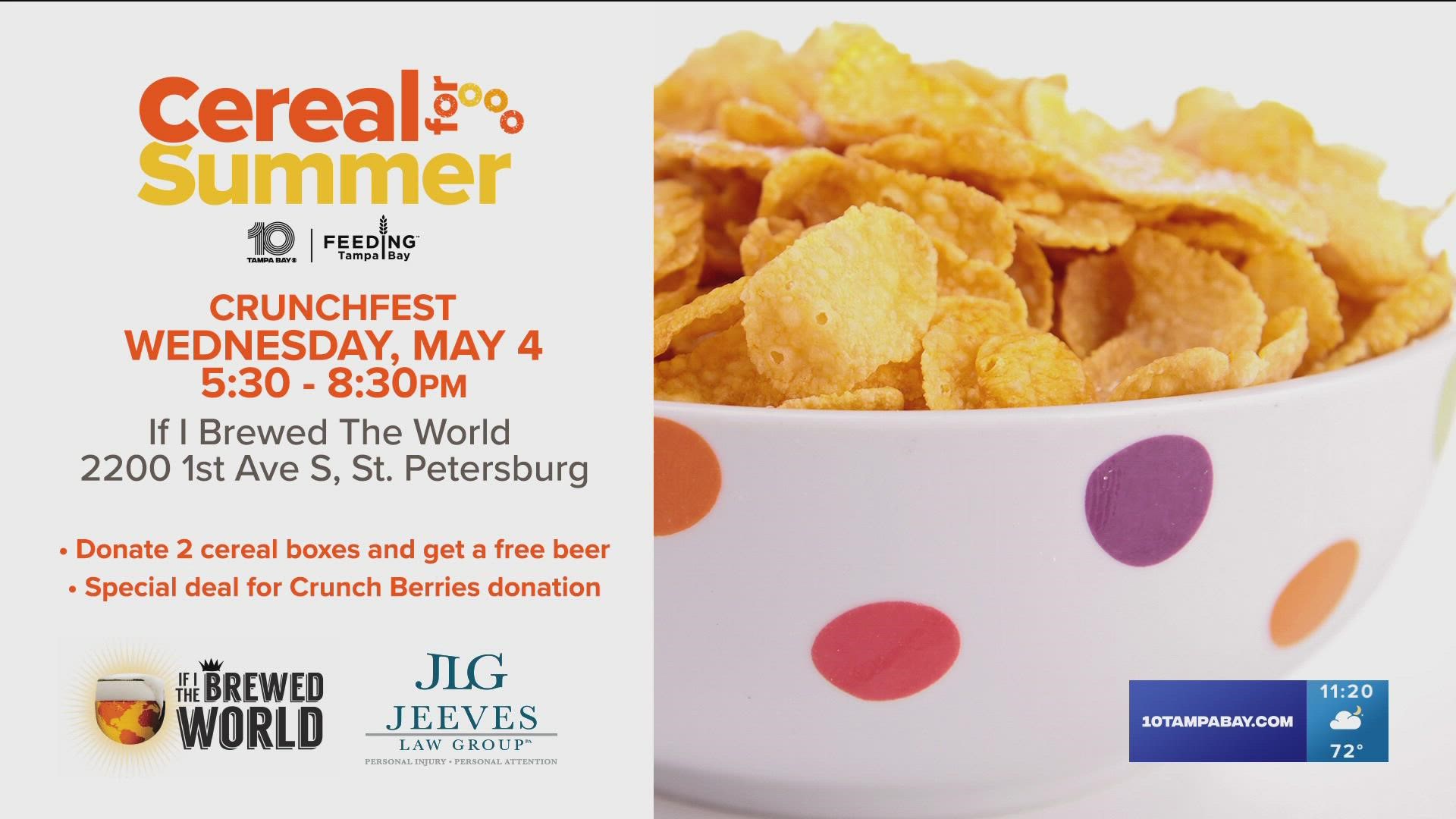 Donate two boxes of cereal and get a free beer at 'If I Brewed the World' on May 4.