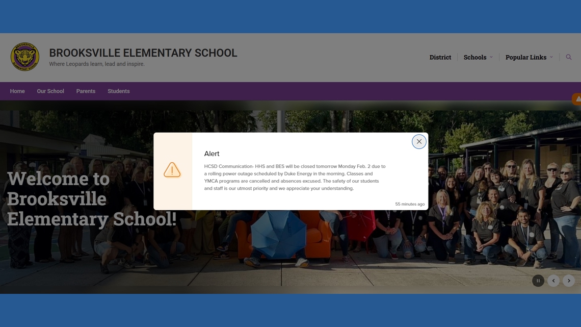 2 Hernando County schools closing Monday due to power outages