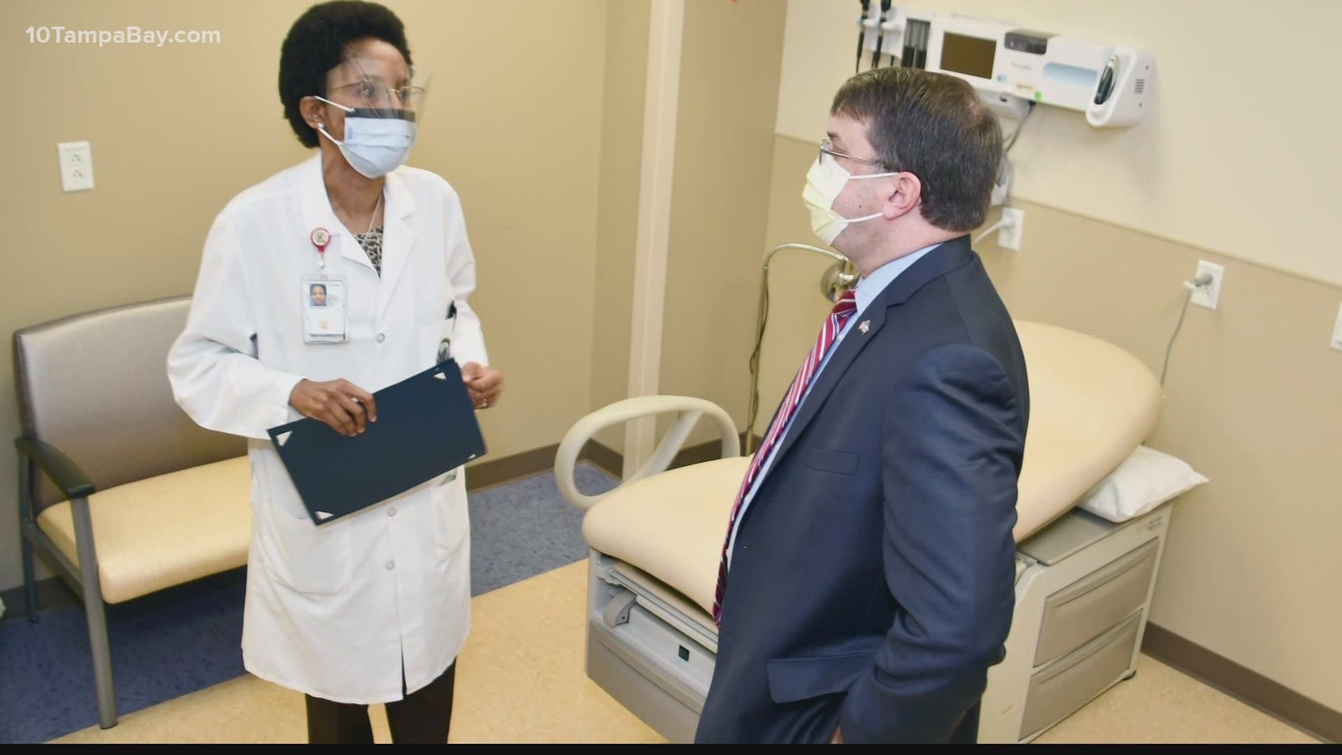 Secretary of Veterans Affairs Robert Wilkie visited Tampa to thank doctors and nurses for their response to the pandemic.