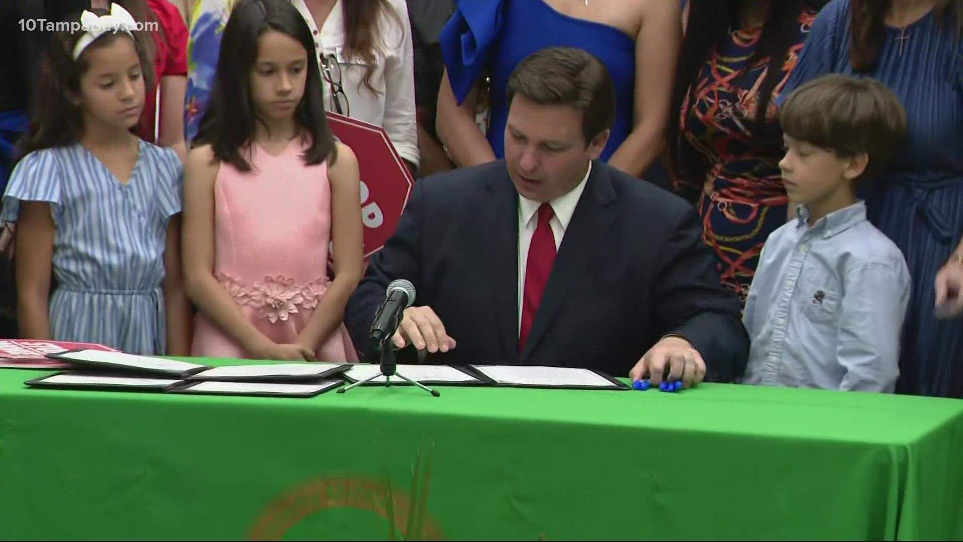 “We’re here today because we believe in education, not indoctrination," DeSantis said at a press conference Friday in Hialeah Gardens.
