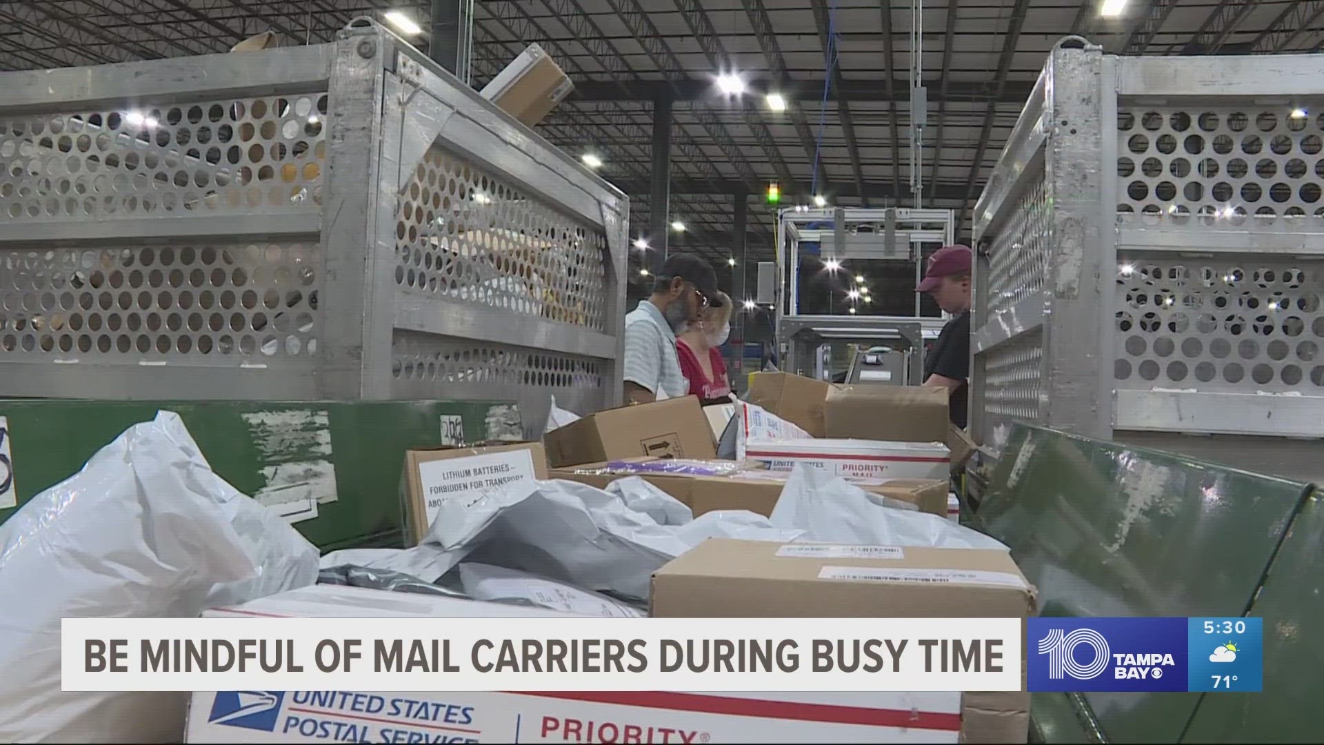 From sorting facilities to post office lobbies, it's the height of busy season for the United States Postal Service.