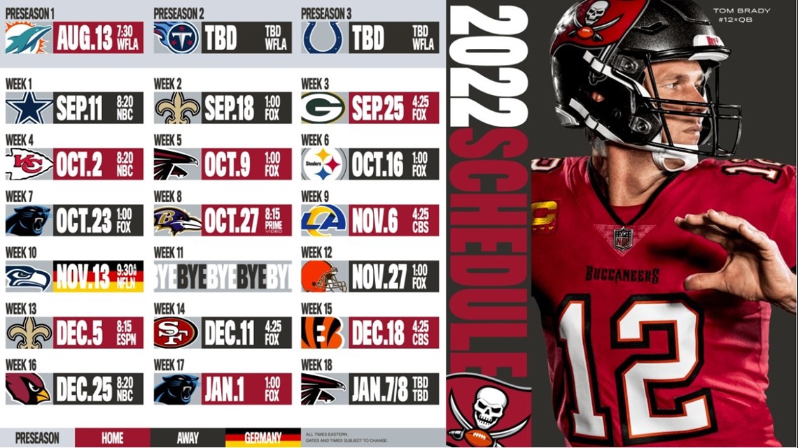 Tampa Bay Buccaneers Schedule 2023: Dates, Time, Tv, Schedule, Opponents  and more