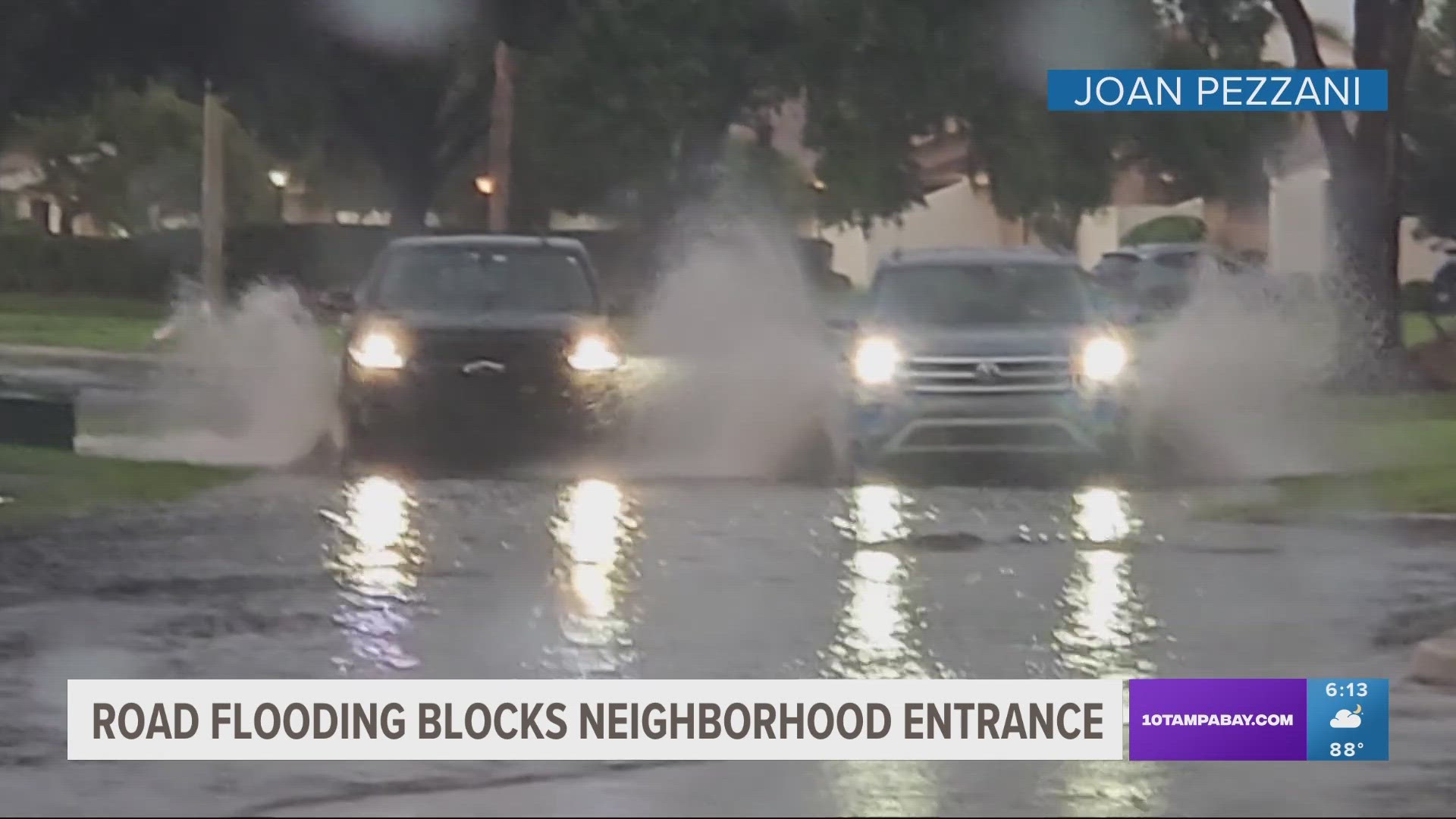 Nearly 10,000 people live in the Imperial Lakes subdivision. When it rains, the only road to enter or exit is impassable.