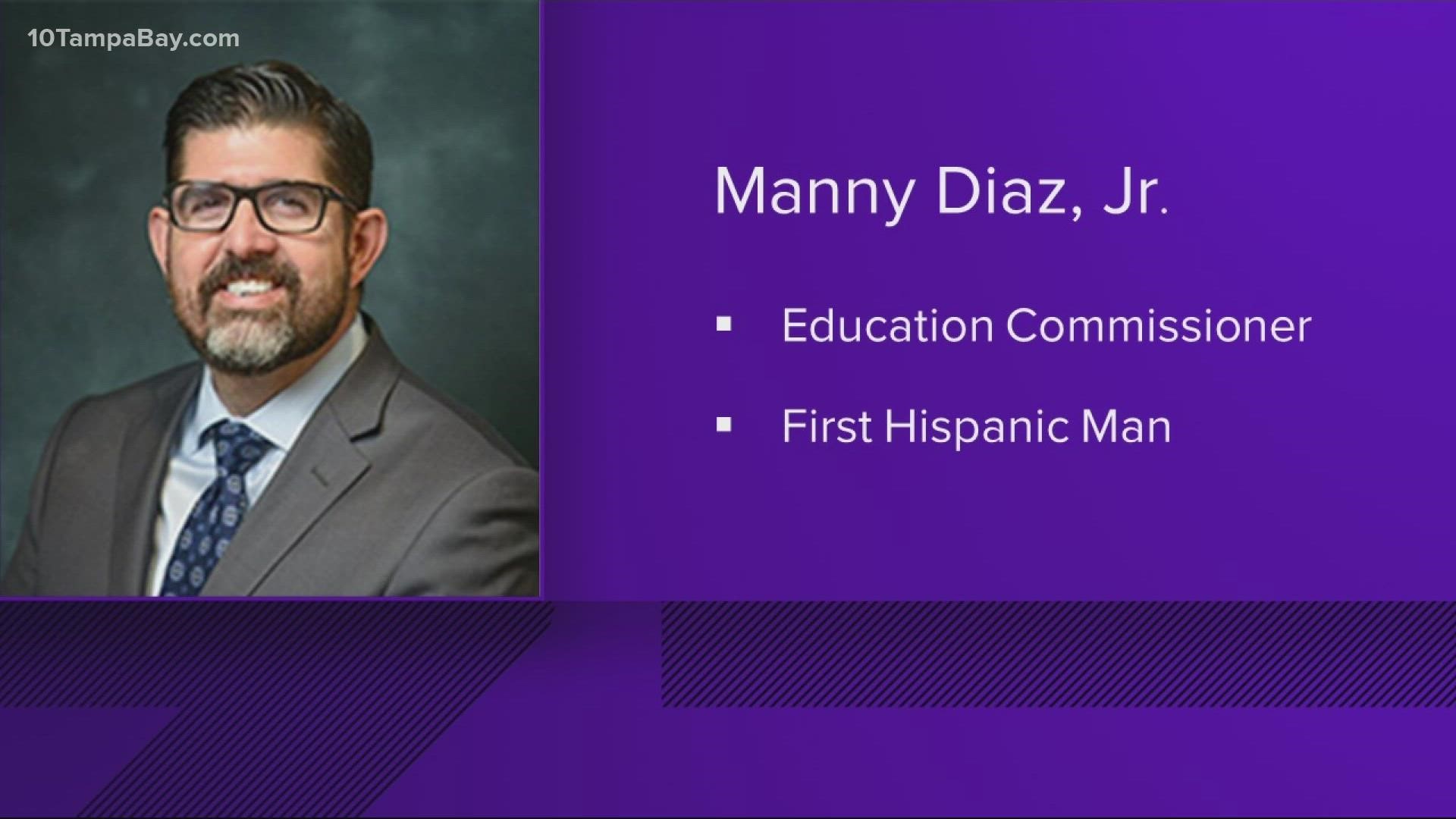 He would make history as Florida's first Hispanic education commissioner.