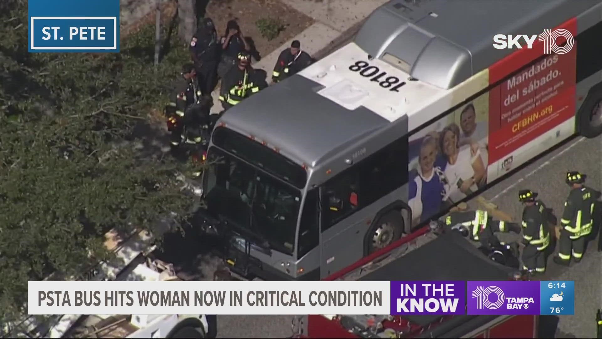 Law enforcement worked to remove the woman from under the bus and immediately transported her to Bayfront Health for life-threatening injuries.