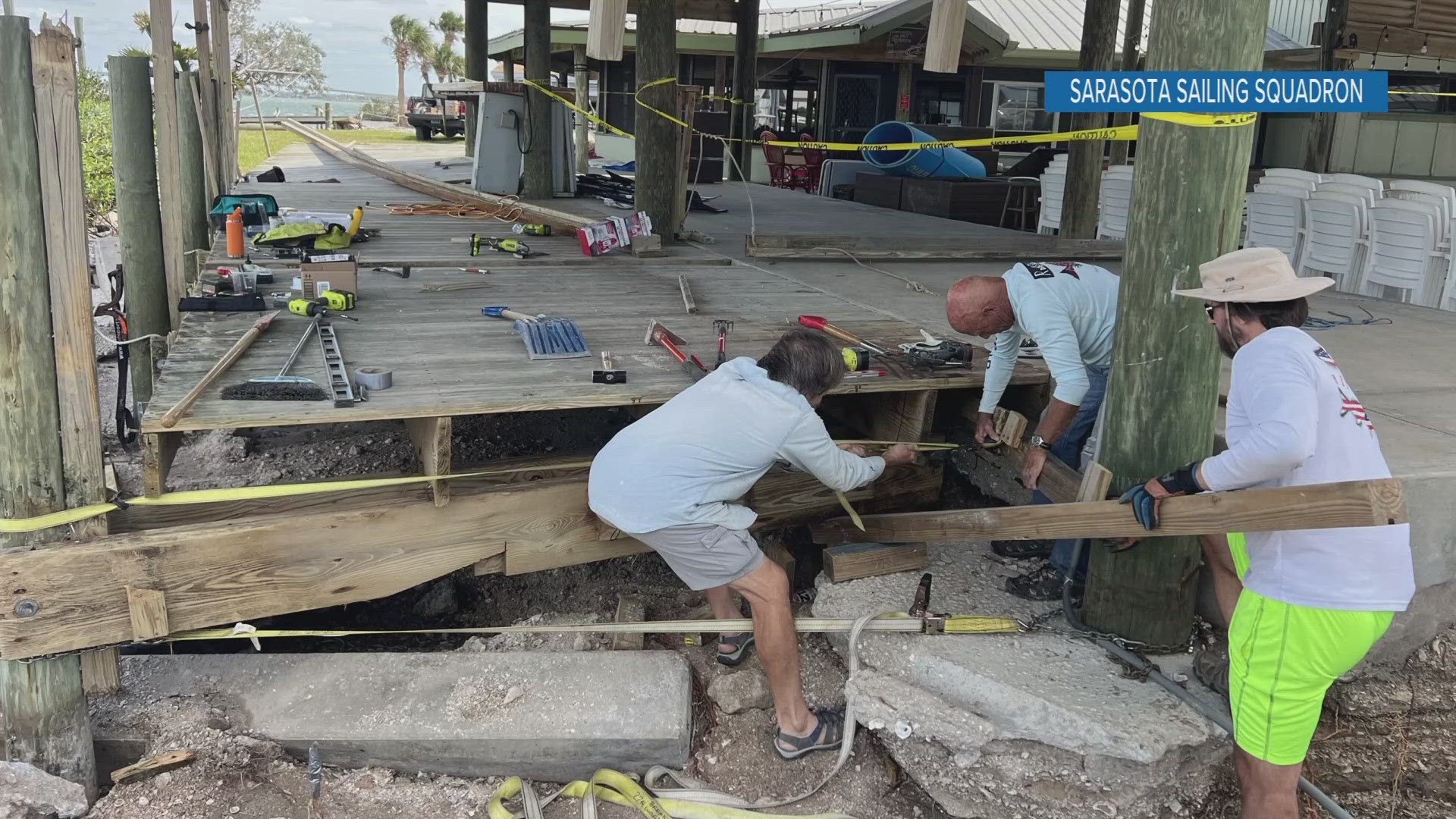 In addition to structural damage, about 30 sailboats were destroyed in the storms.