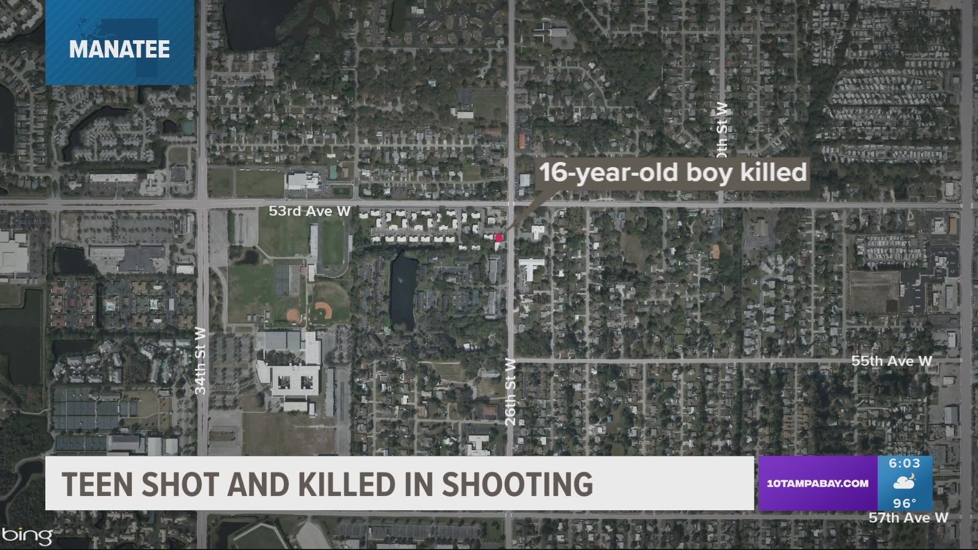 A 16-year-old boy was killed in a shooting Friday night in Bradenton. A 15-year-old is charged with second-degree murder.