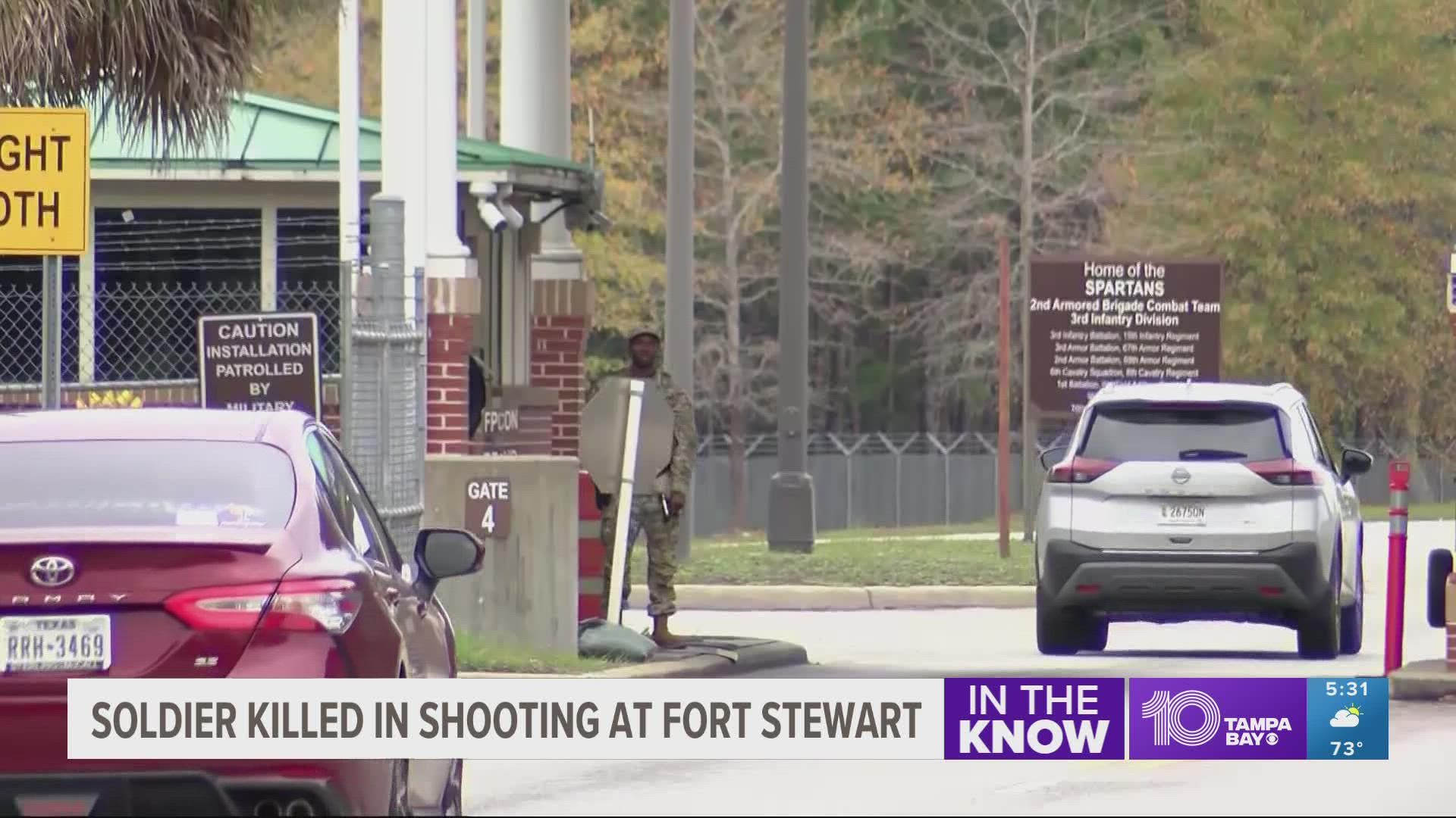 The incident happened early Monday at Fort Stewart.